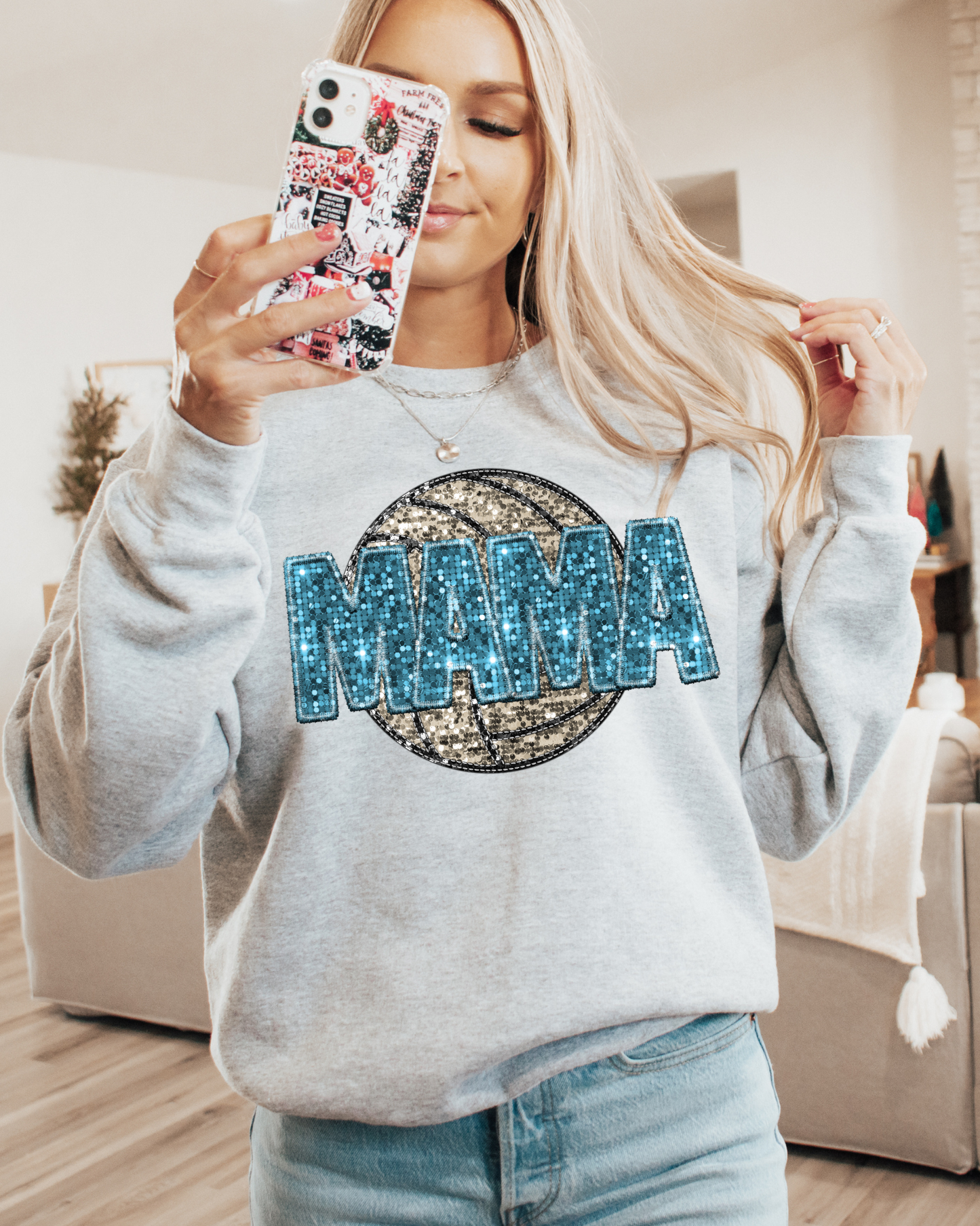 Mama Light Blue Glitter Volleyball
