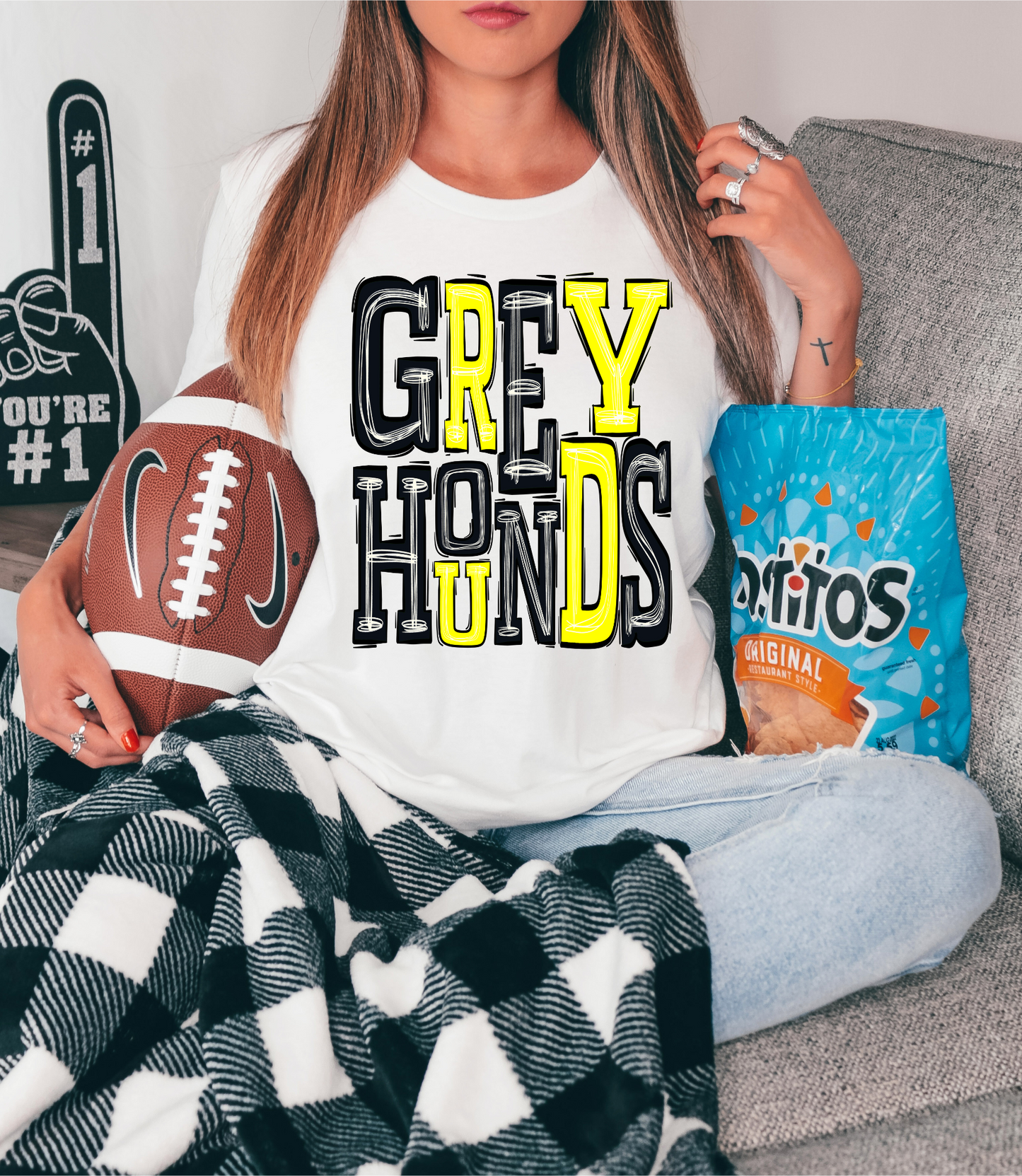 Grey hounds - black/bright yellow letters