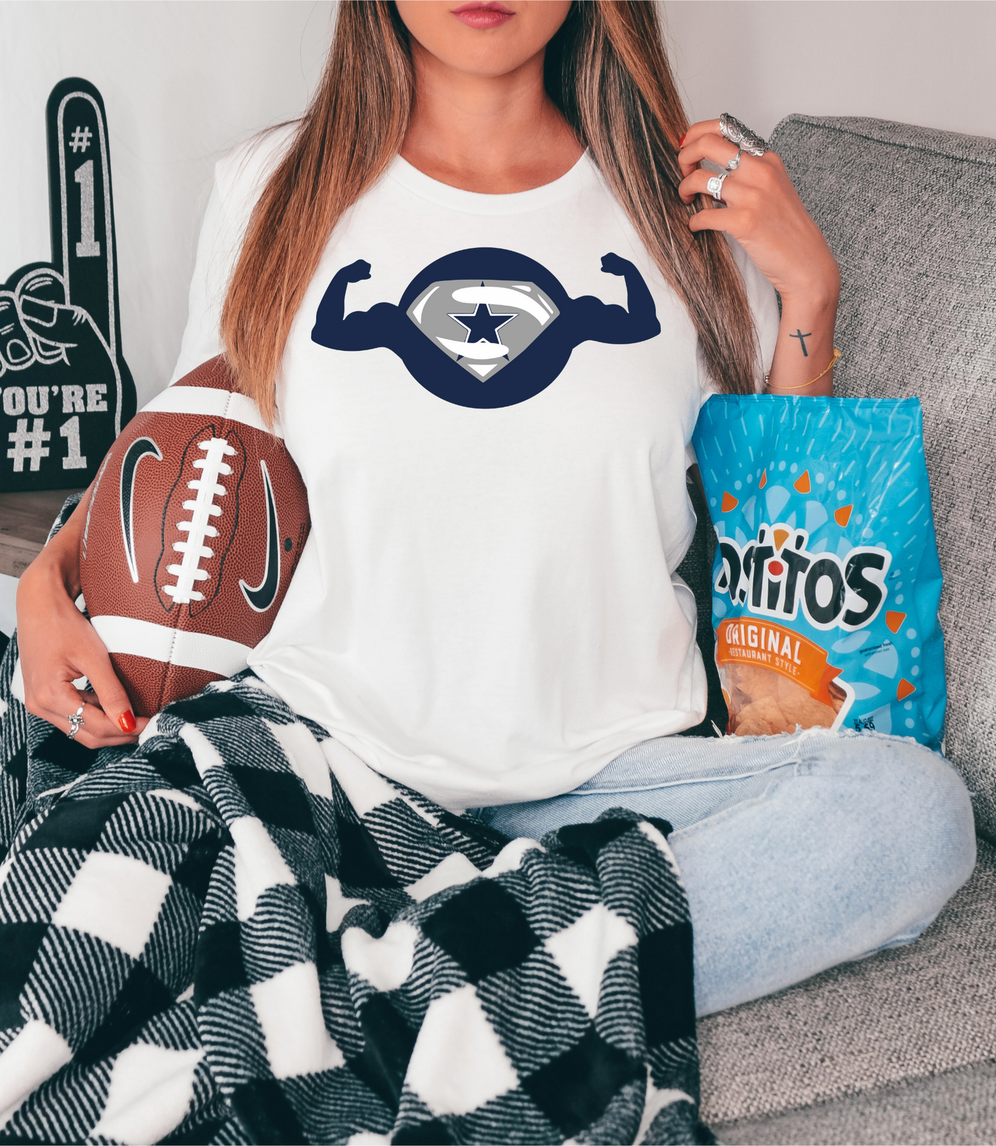 Dallas Cowboy superman symbol with flexing arms