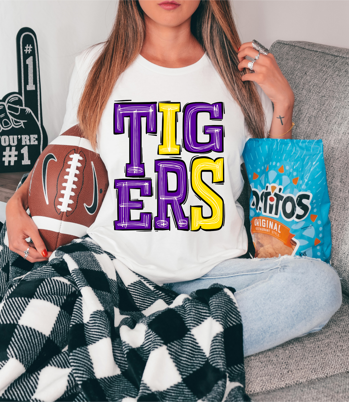 Tigers - purple/yellow letters