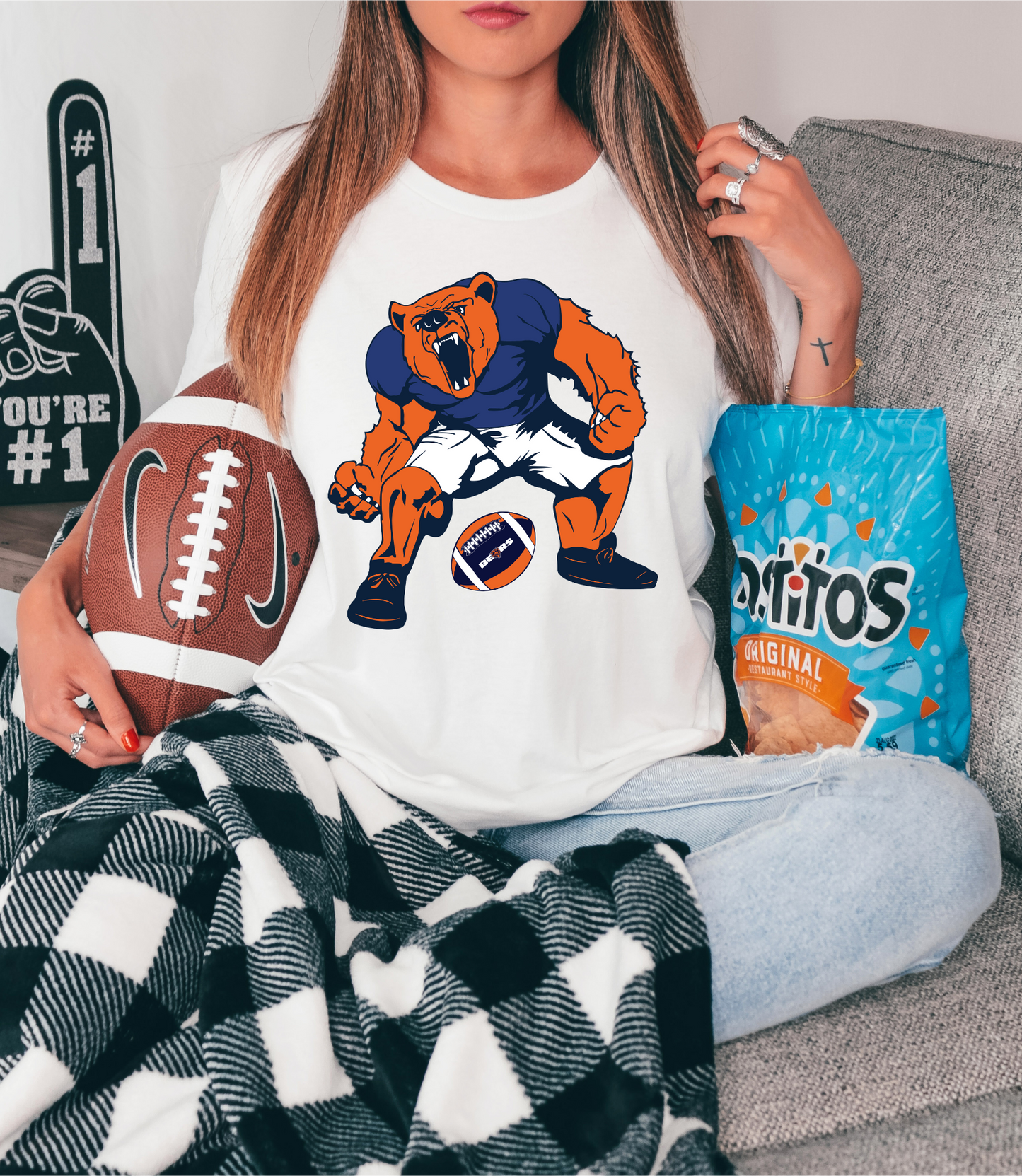 Giant bear in football uniform