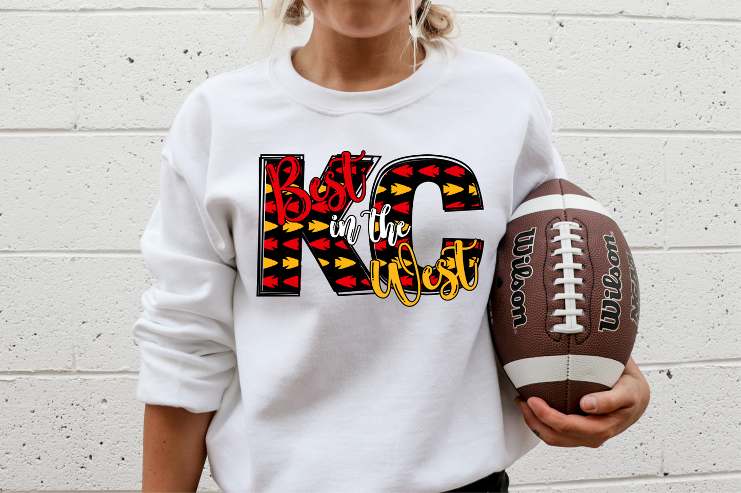 KC Black Arrowhead Letters Best Of The West - DTF Transfer
