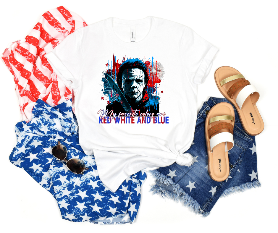 My favorite colors are red white and blue-Horror