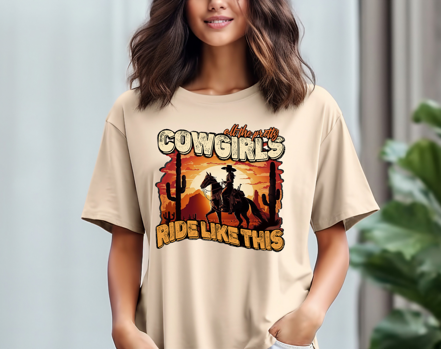 All the pretty cowgirls ride like this