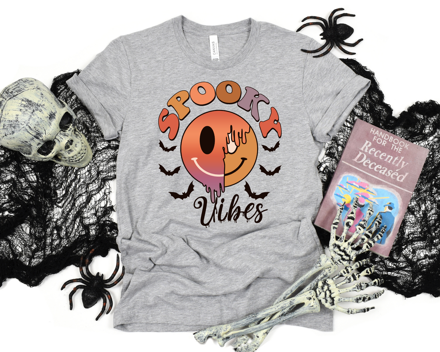 Spooky vibes, multicolored drip smiley