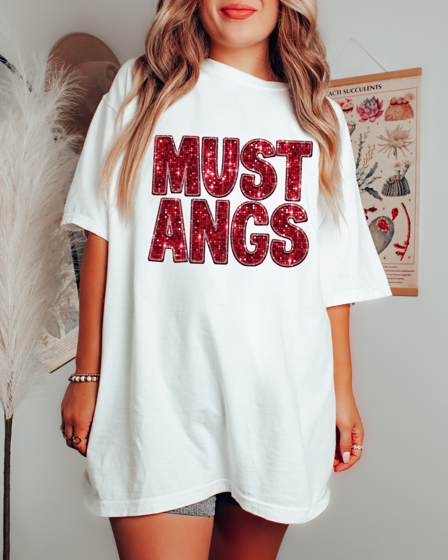 Mustangs Red Glitter