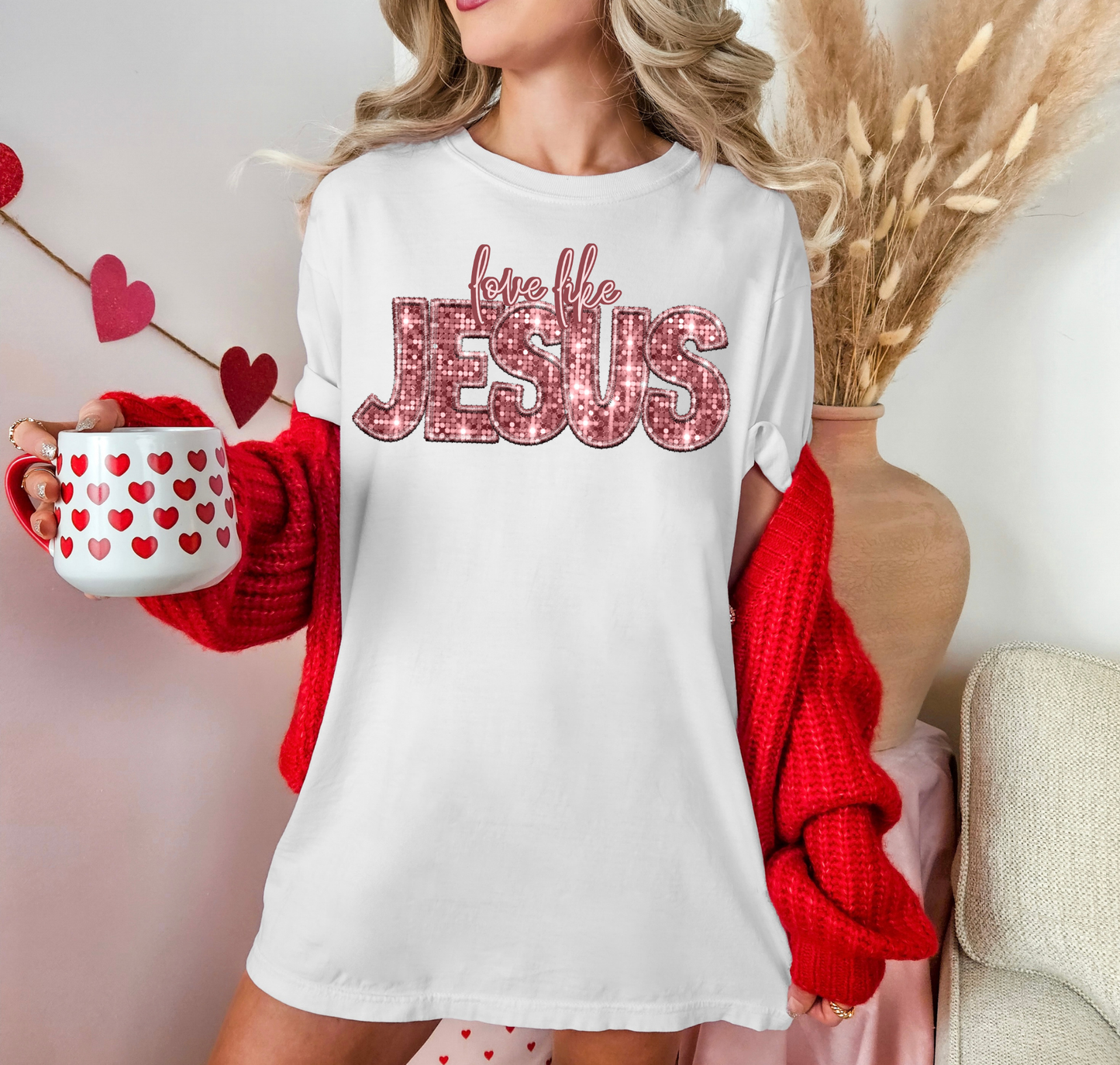 Love Like Jesus Pink Glitter