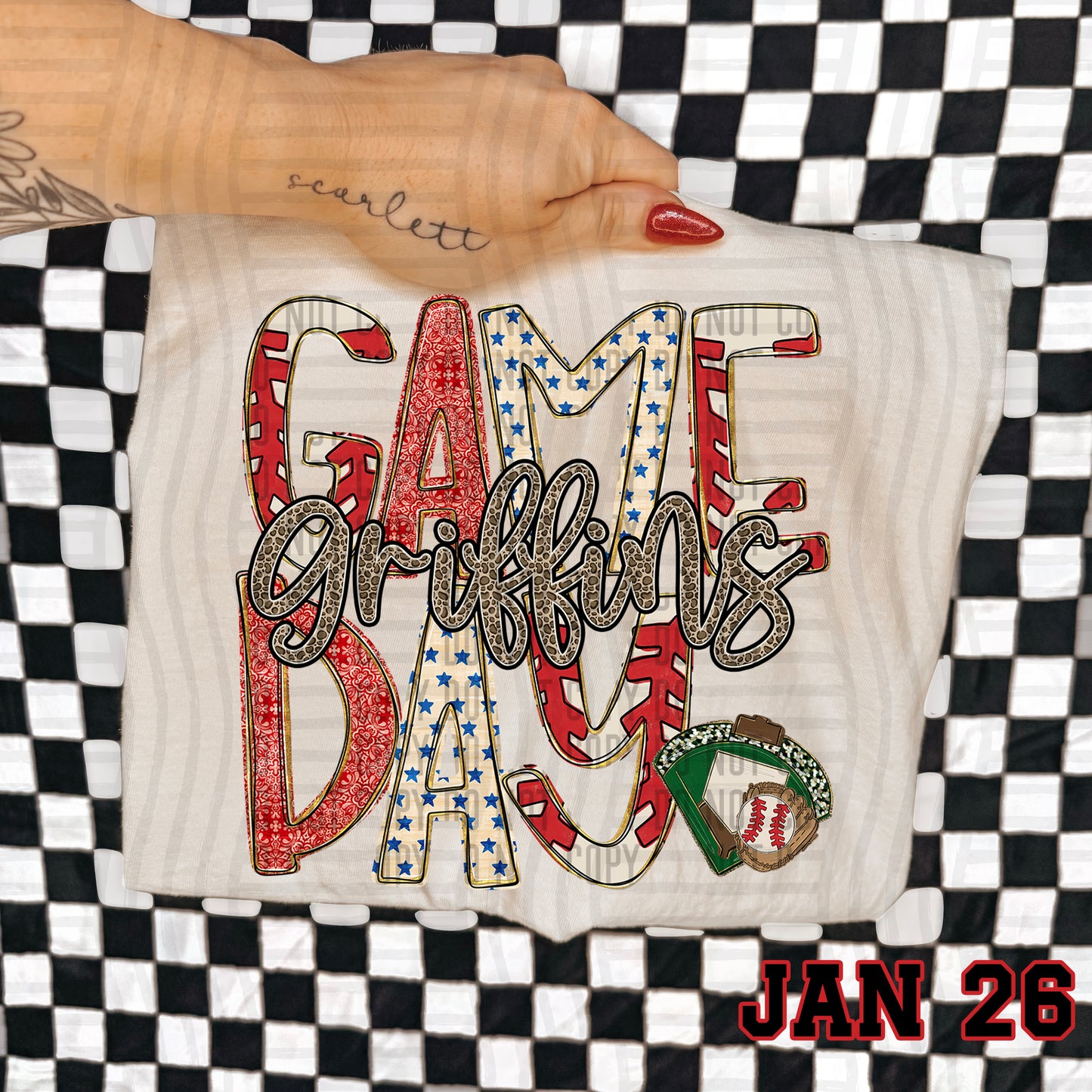 BASEBALL GAME DAY CHEETAH GRIFFINS