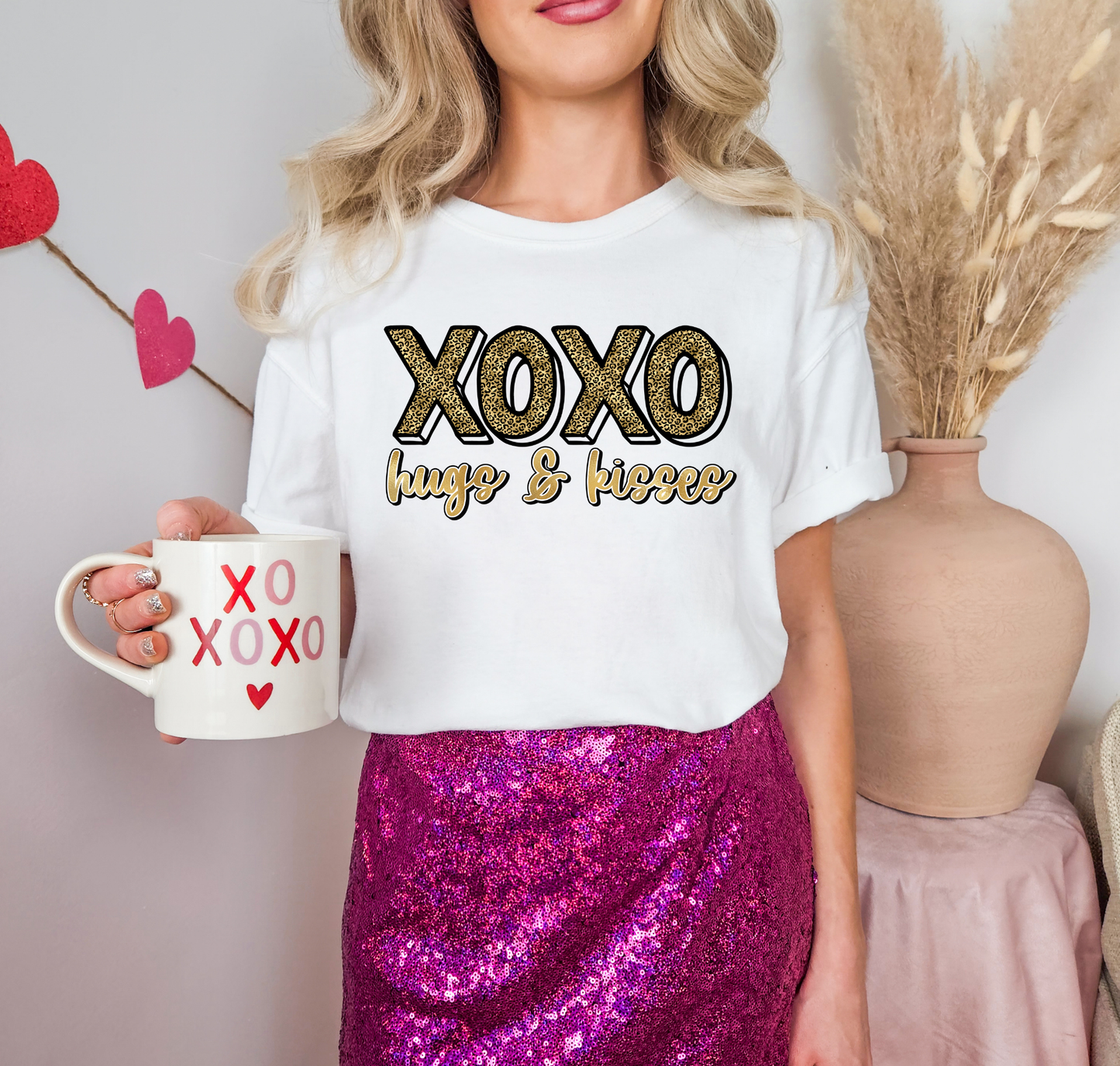 XOXO Hugs & Kisses Leopard