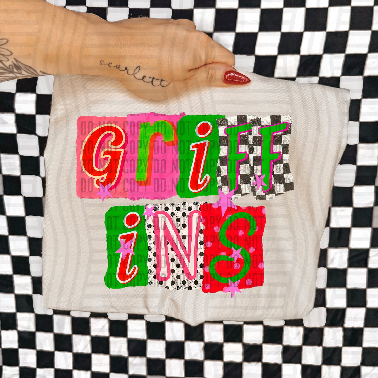 GRIFFINS RED & GREEN CHECKERS