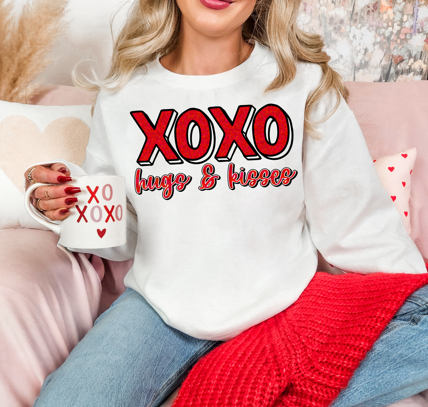 XOXO Hugs & Kisses Red