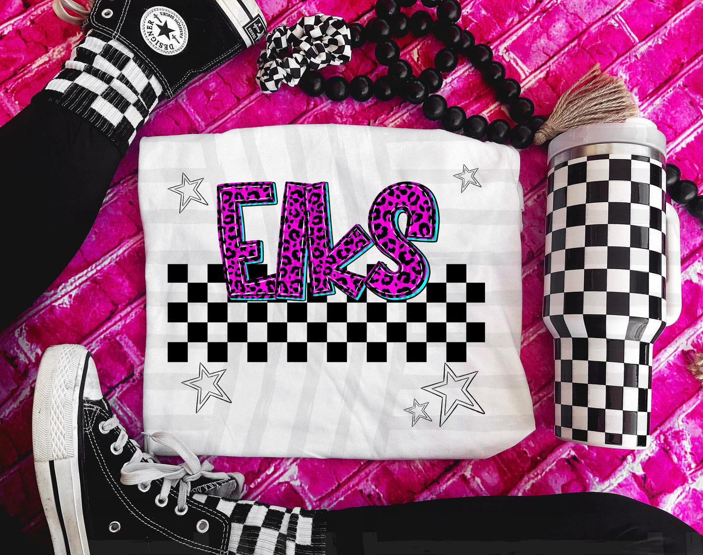 Elks (pink neon leopard)