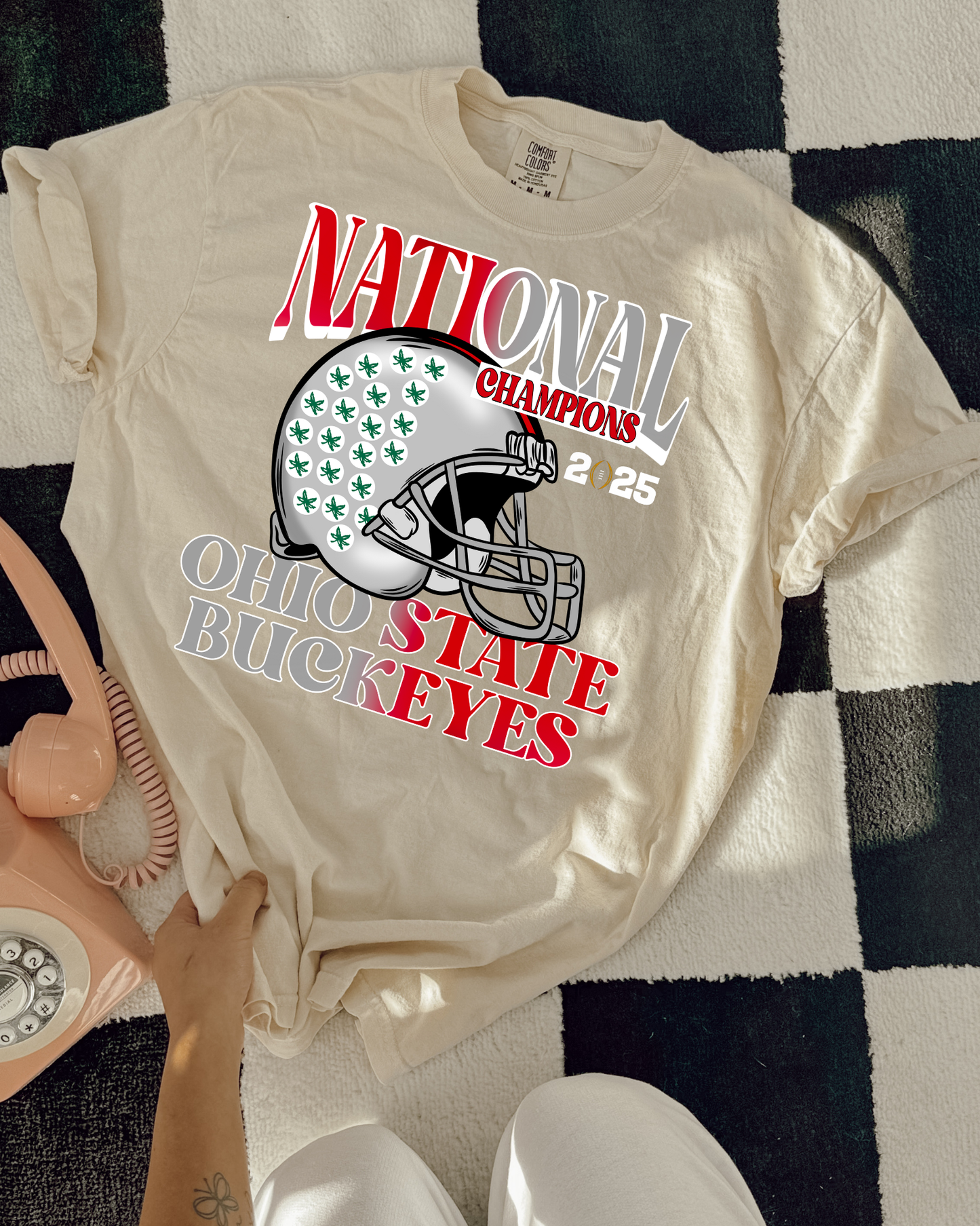 Ohio State National Championship With Helmet White 2025