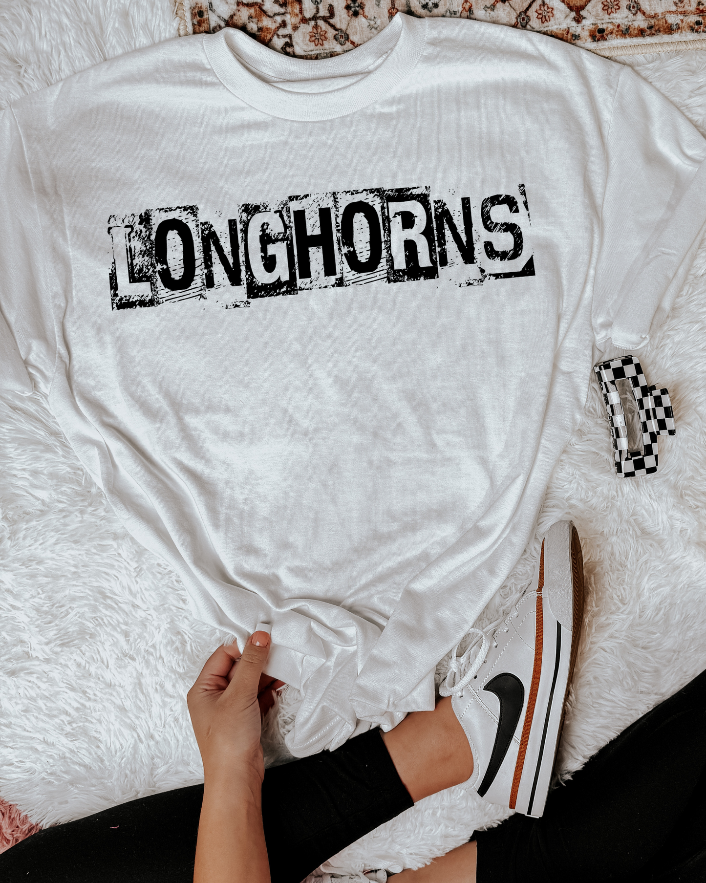 Longhorns Black And White Spray Paint Letters
