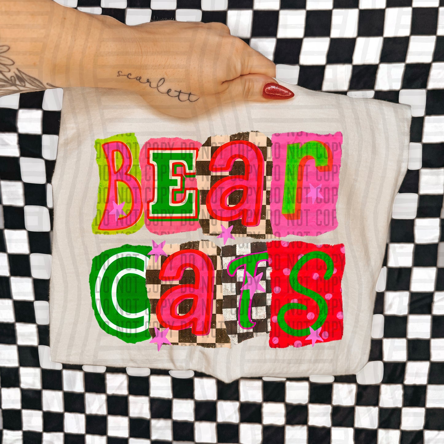 BEARCATS RED & GREEN CHECKERS