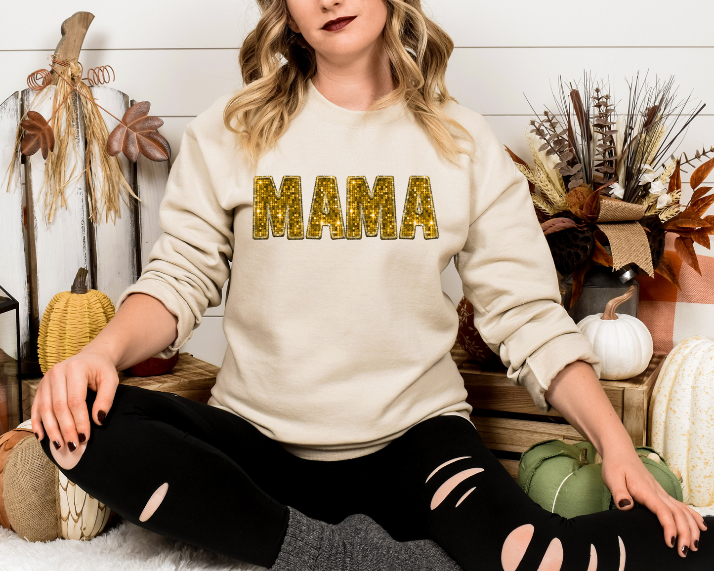 Mama, sequin - gold