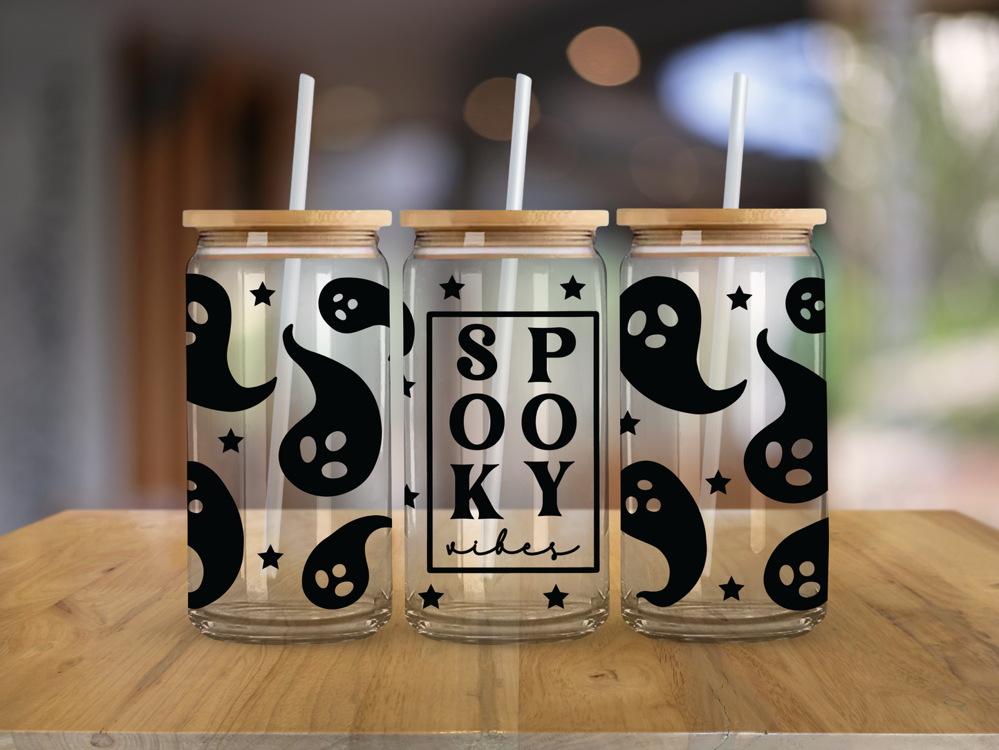Spooky Vibes Ghost Stars - UV Libby Wrap