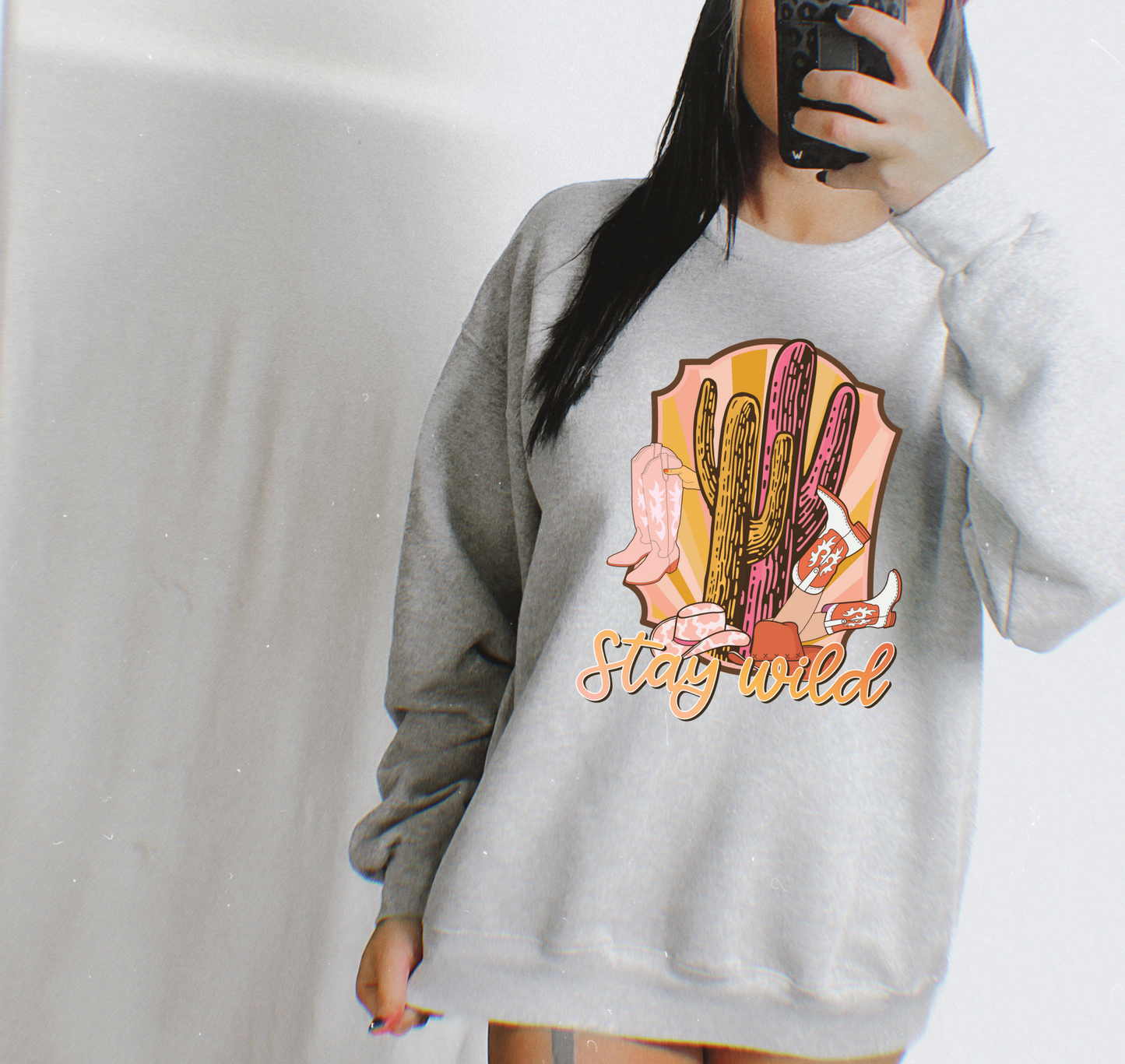 Stay Wild PINK/GOLD Cactus - DTF Transfer