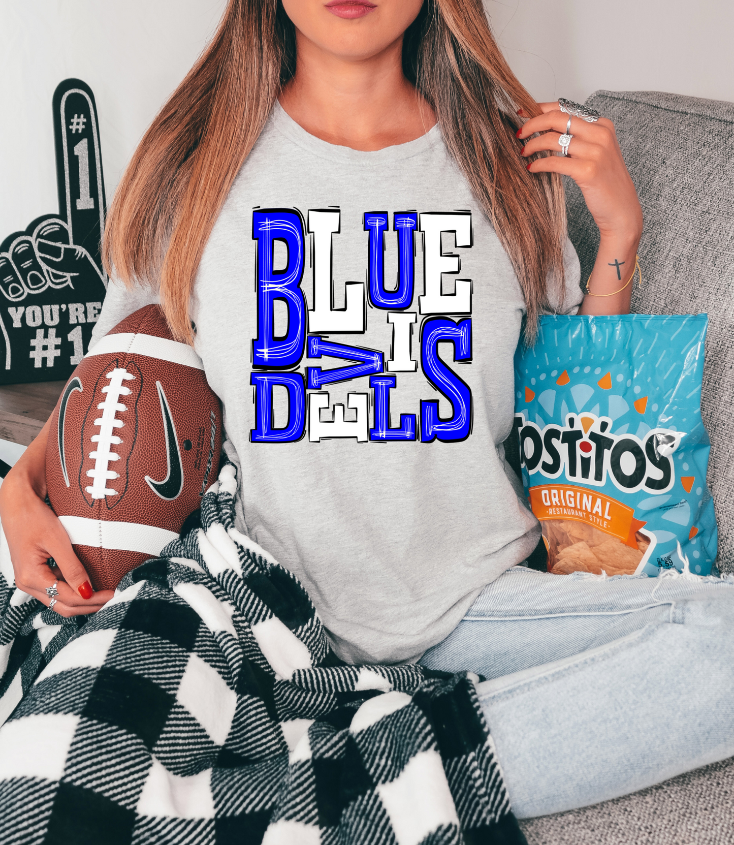 Blue devils - blue/white letters