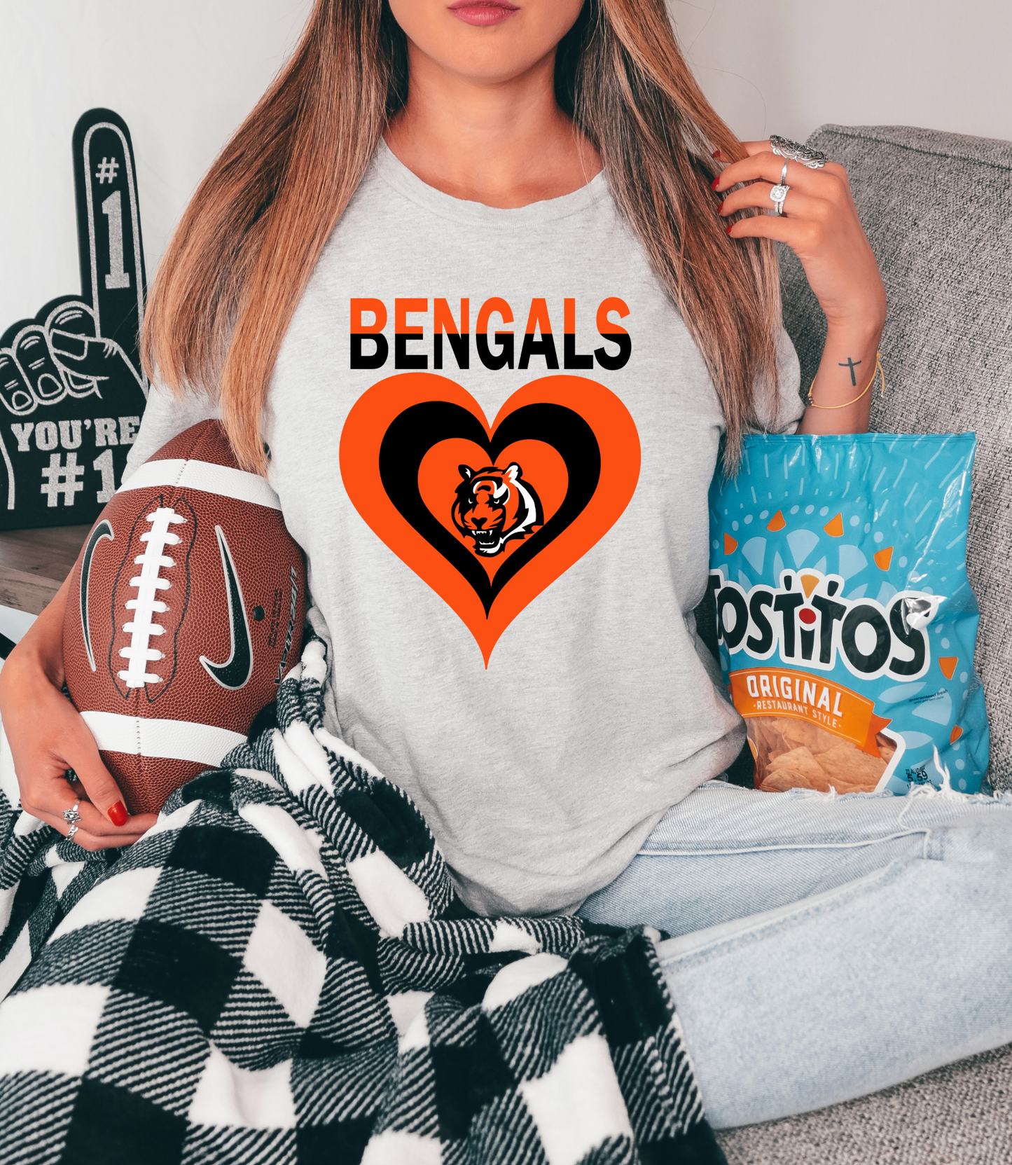 Bengal's with logo inside heart