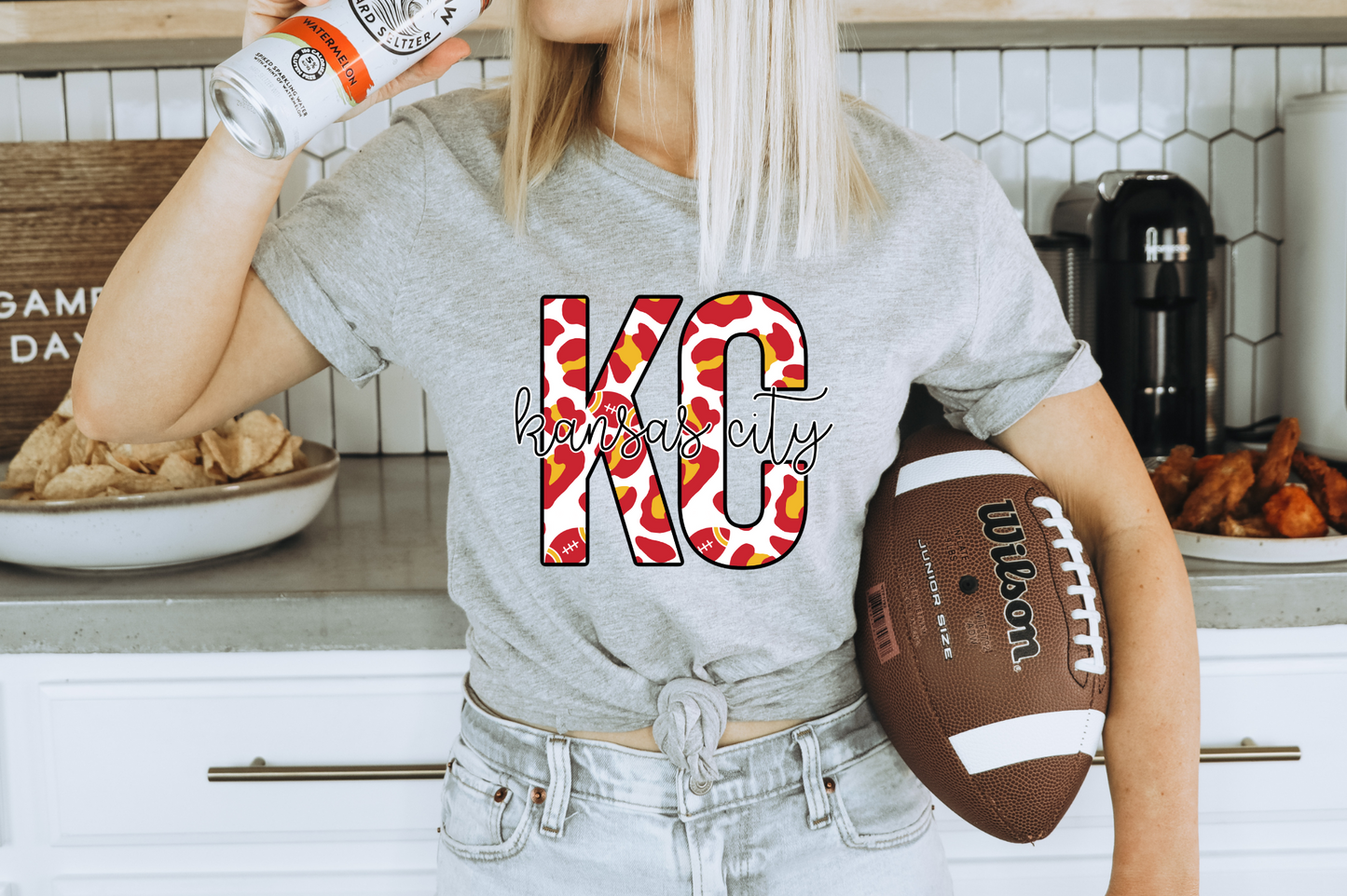 KC Leopard Kansas City BLACK- DTF Transfer