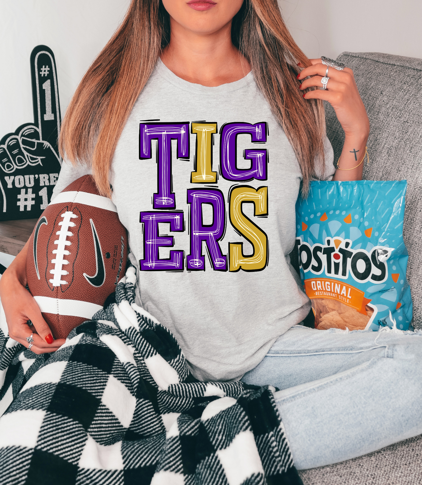 Tigers - purple/yellow letters