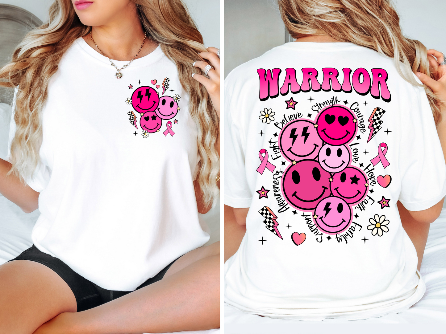 Warrior and pink smileys-back