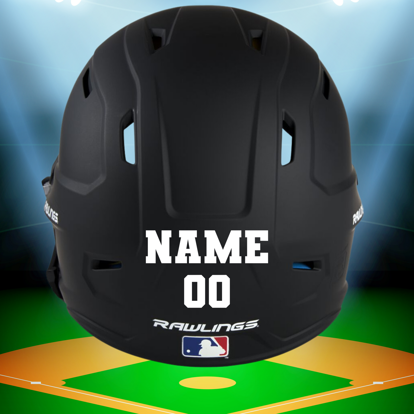 Varsity Font Name & Number UV DTF Sport Helmet Decal