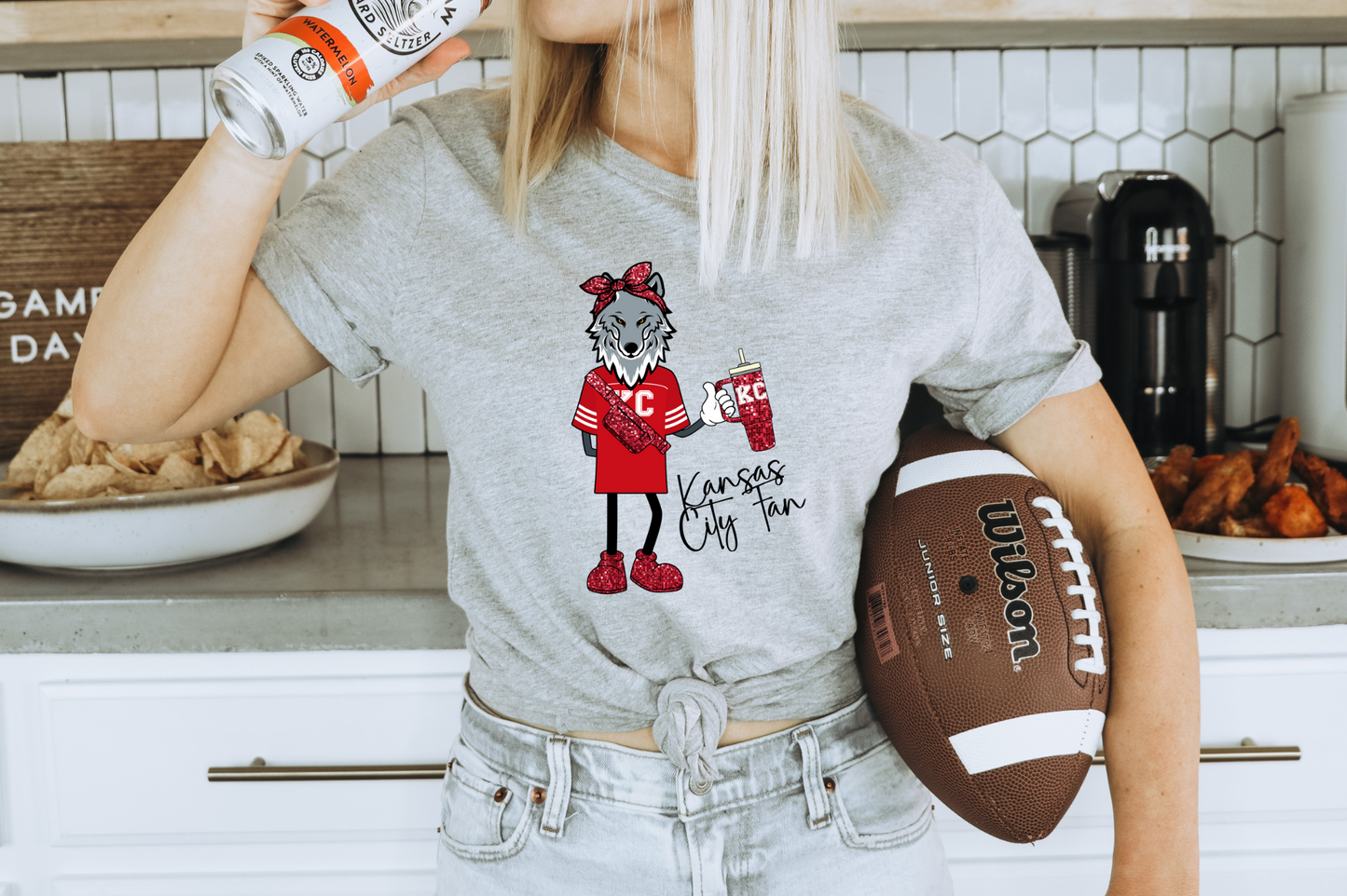 Kansas City Fan Glitter Stanley/Bag - DTF Transfer