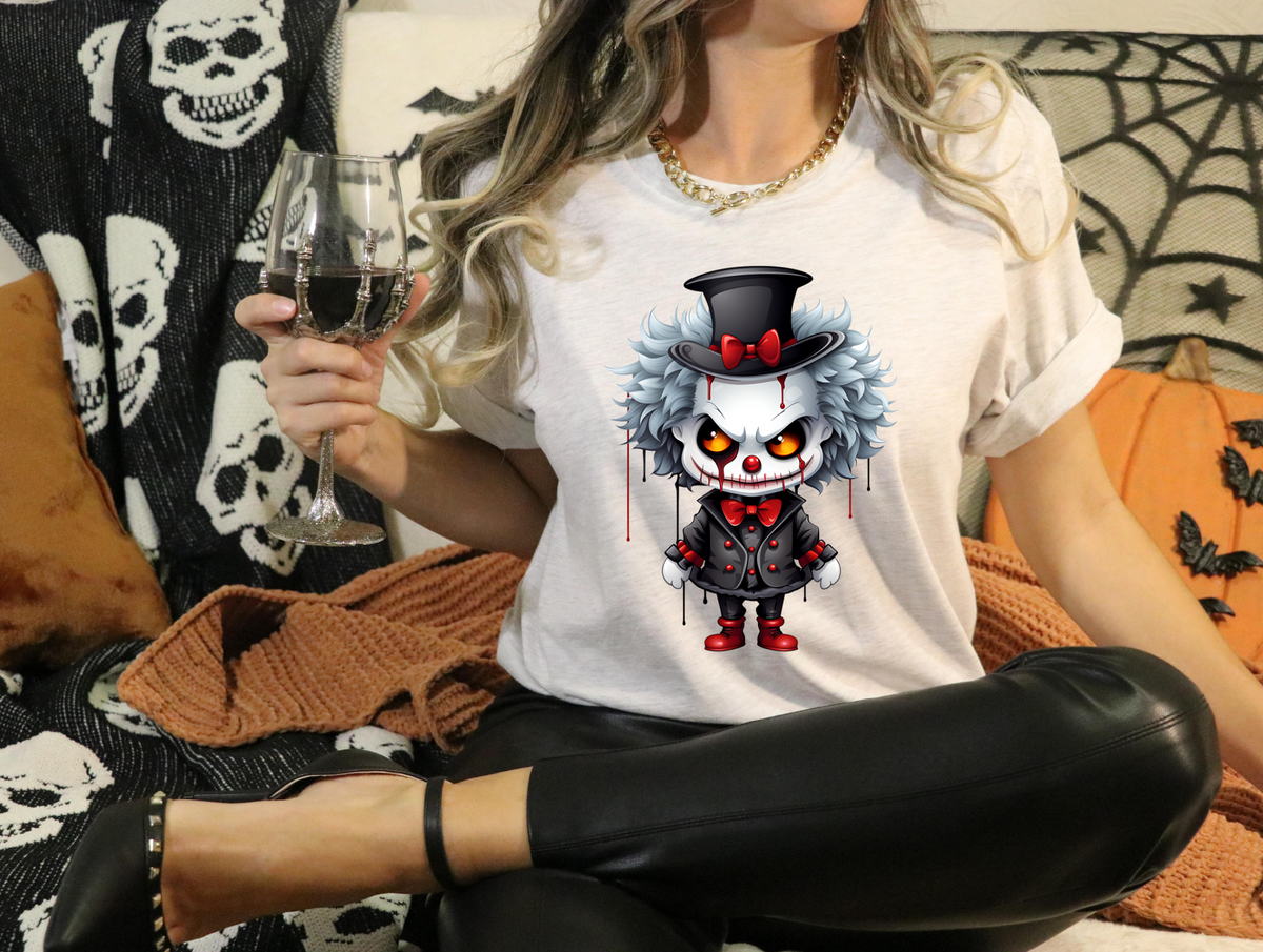 Clown with suit and blood drip