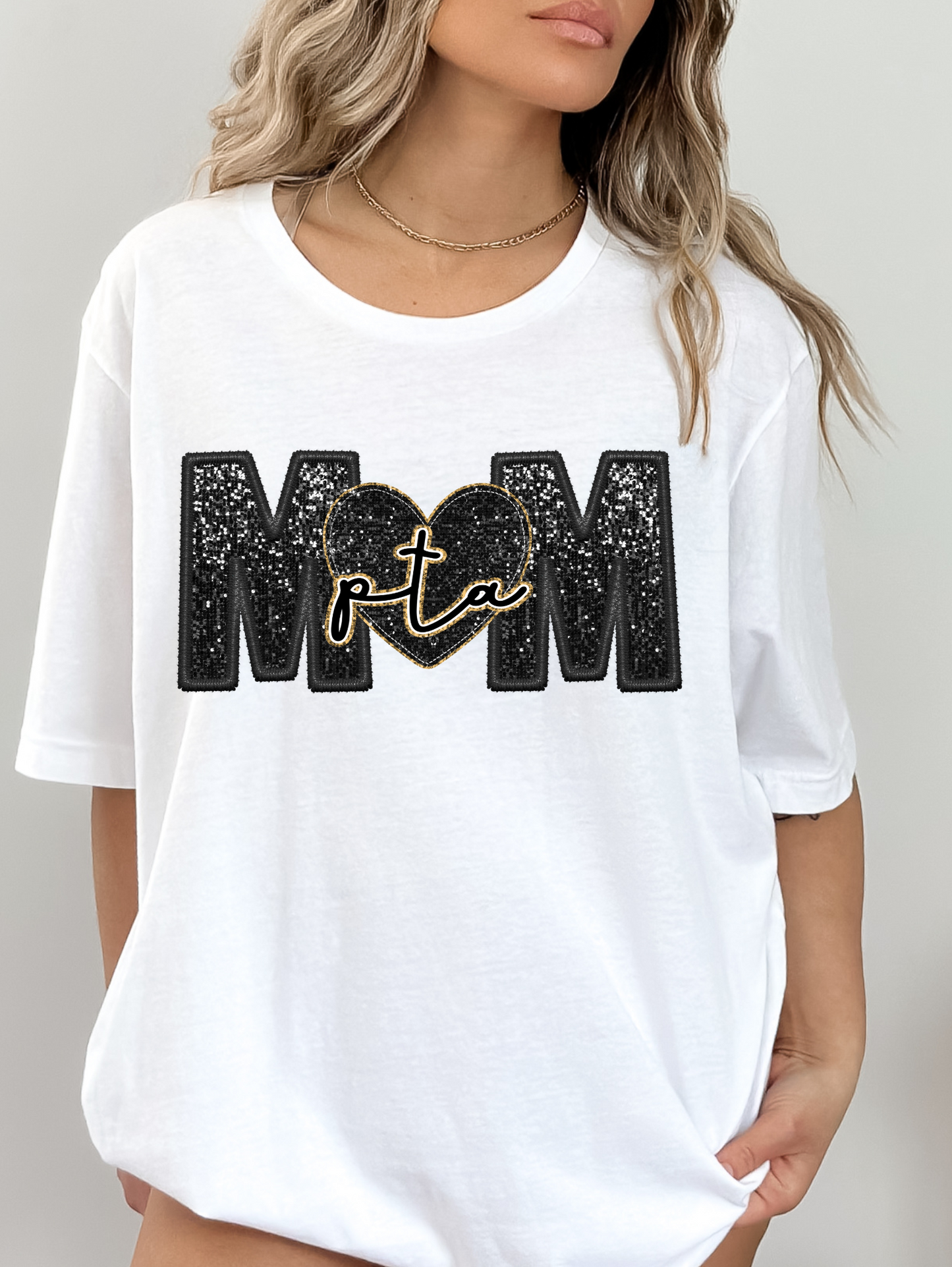PTA mom - faux sequin