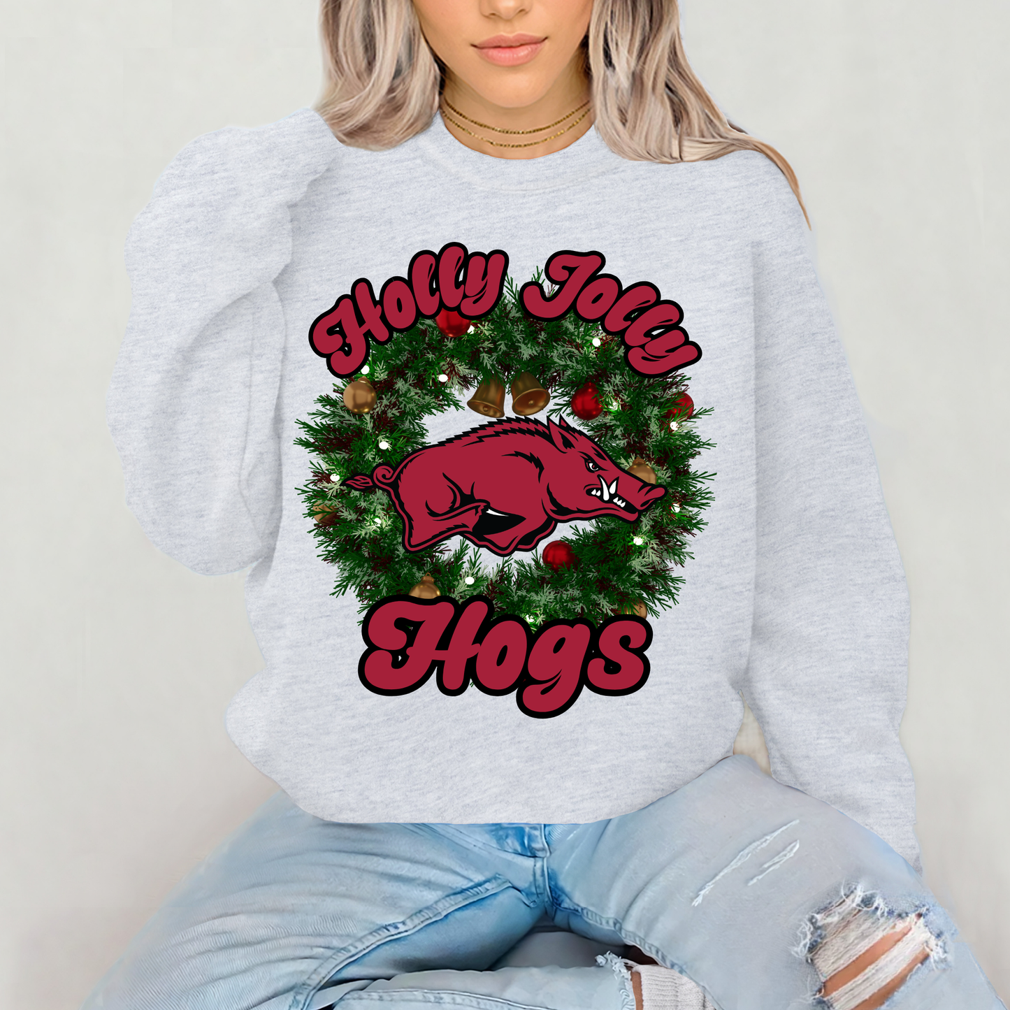 Holly Jolly Hogs Red Black