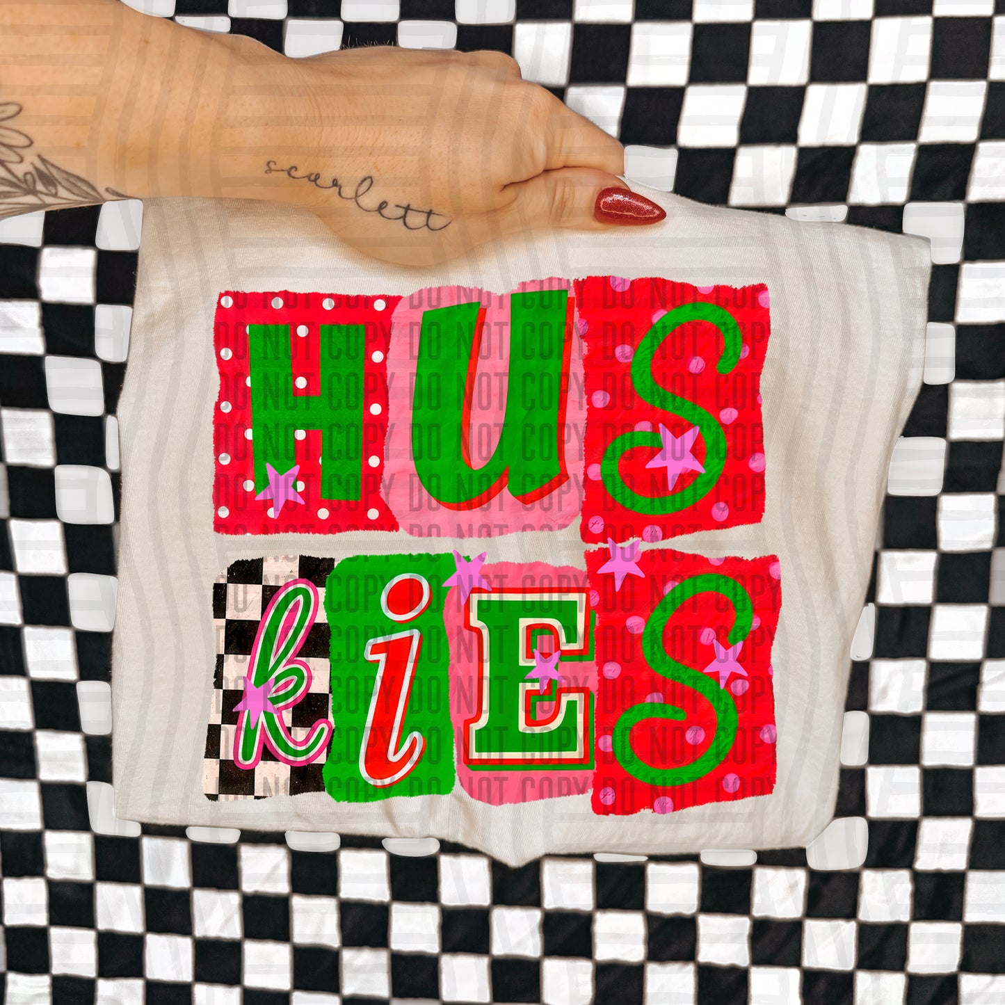 HUSKIES RED & GREEN CHECKERS