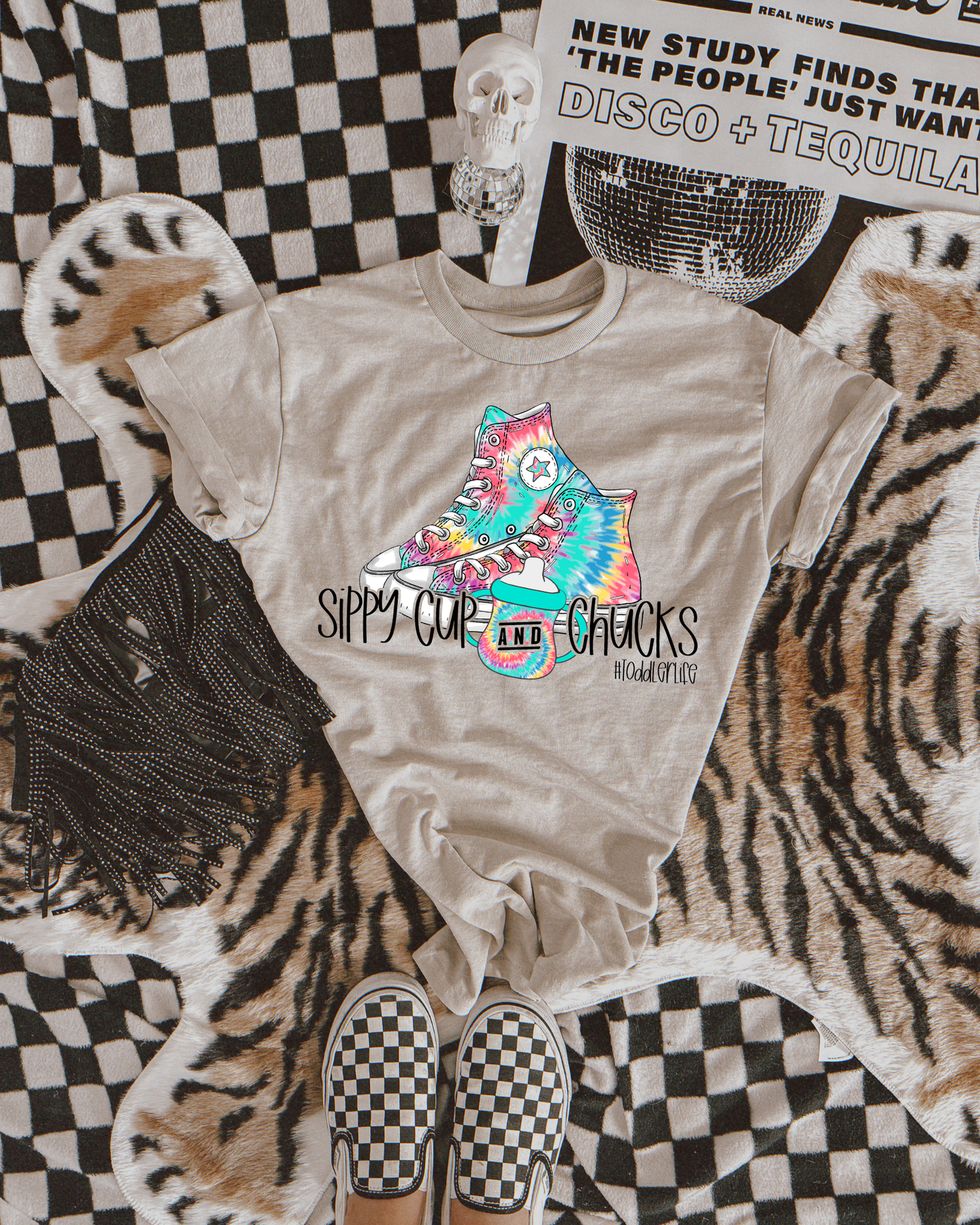 Sippy Cup And Chucks Light Tie Die