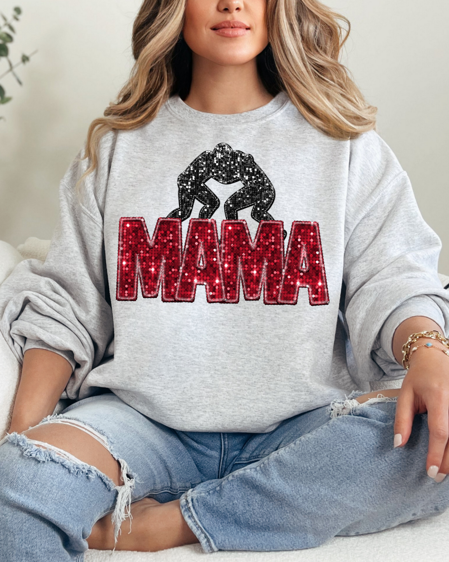 Mama Wrestling Red Glitter