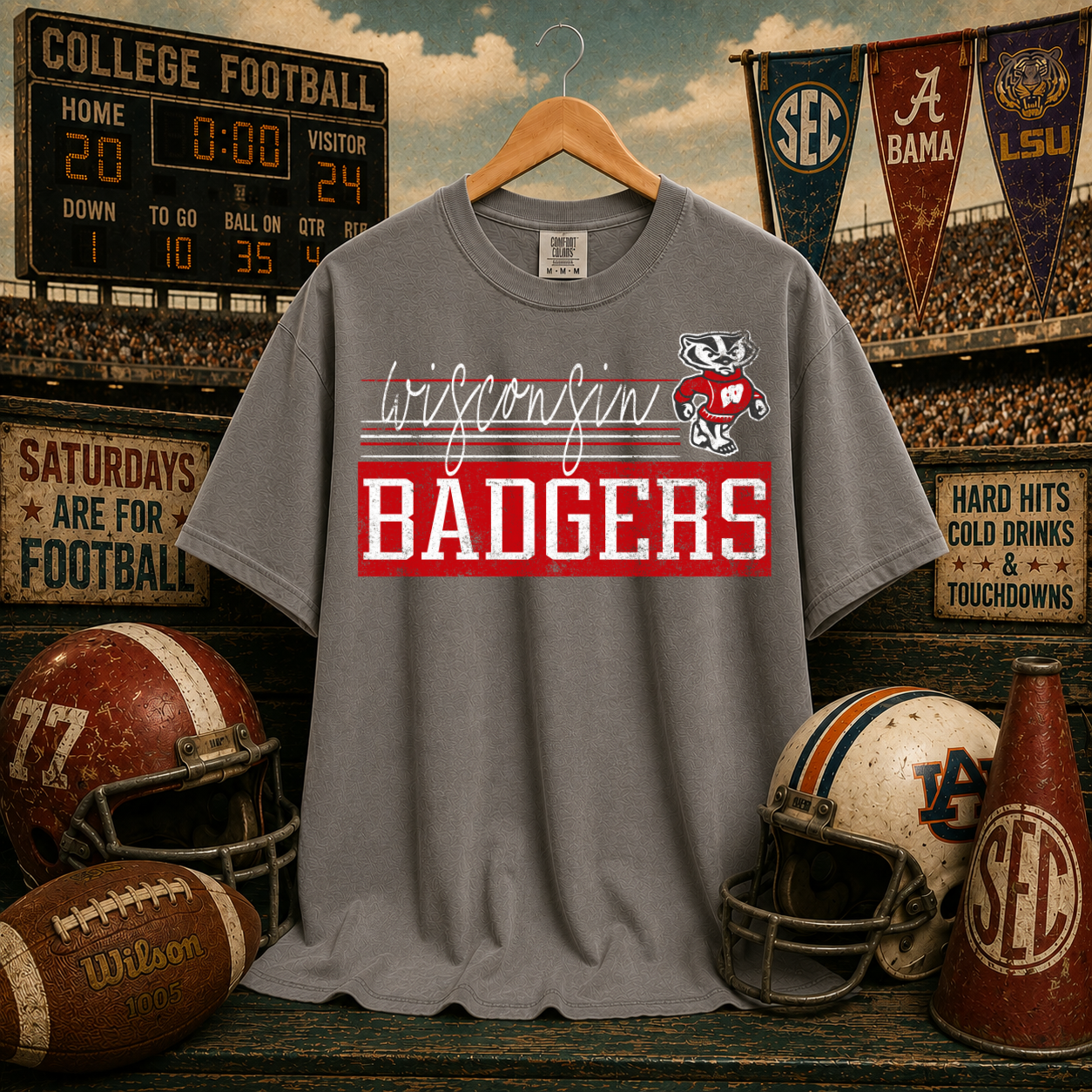 Retro Vibe Wisconsin Badgers