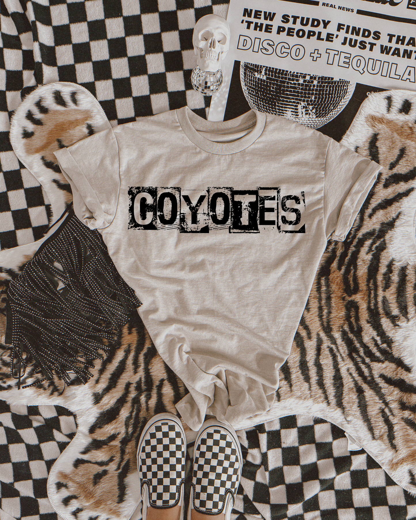 Coyotes Black And White Spray Paint Letters
