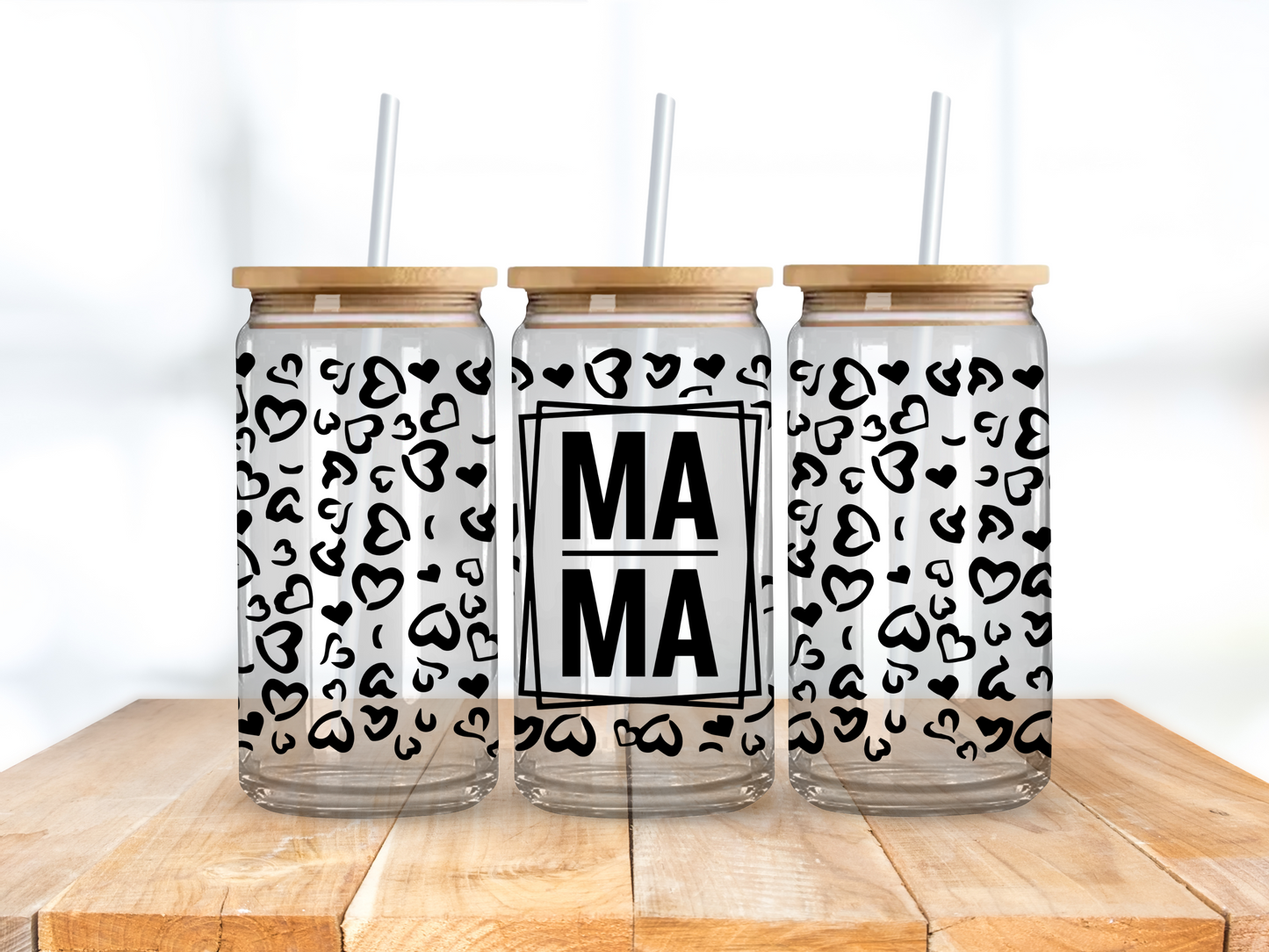 MAMA Heart Leopard BLACK - UV Libby Wrap
