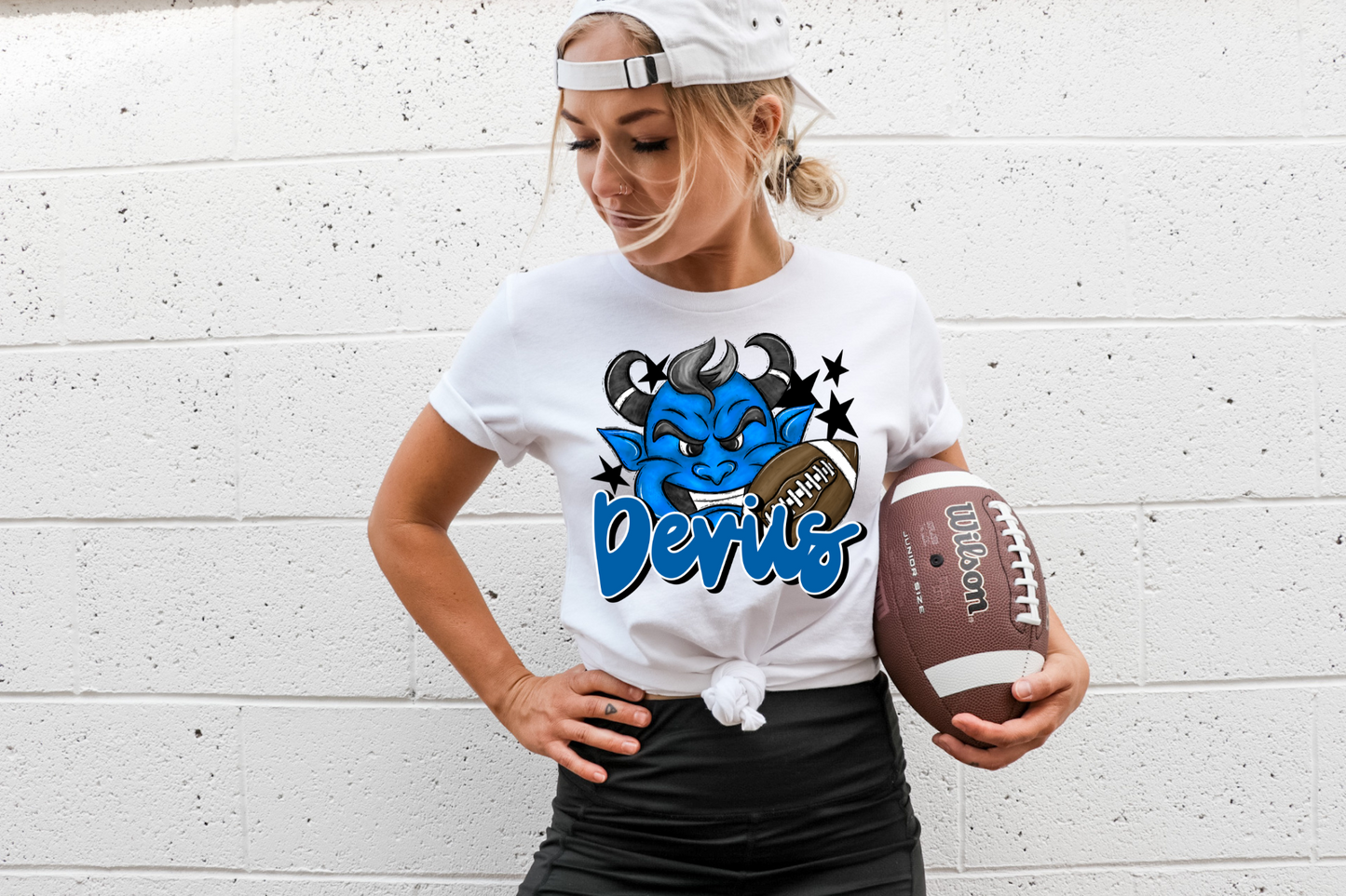 Devils with mascot- blue