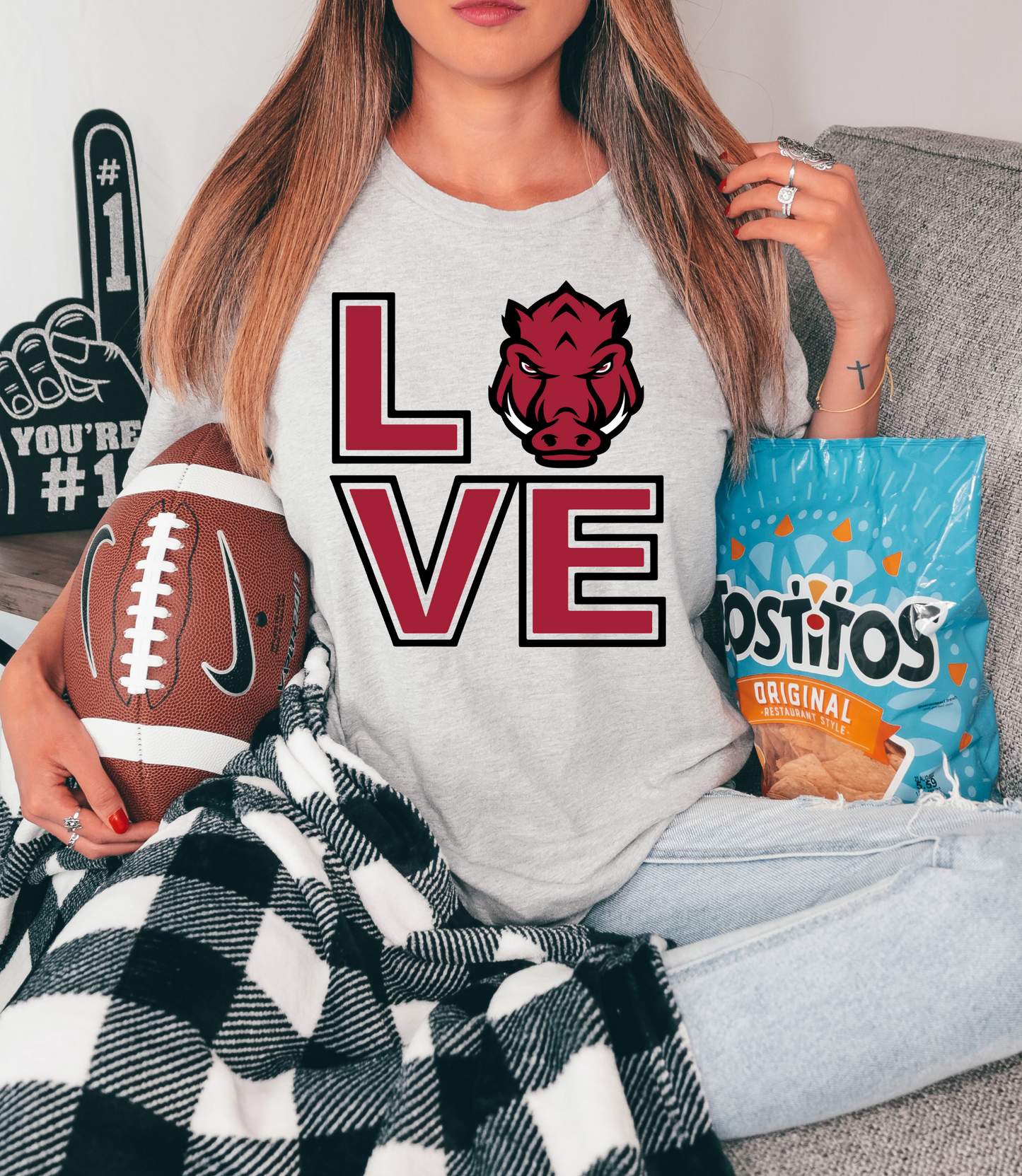 Love with Razorback - red letters