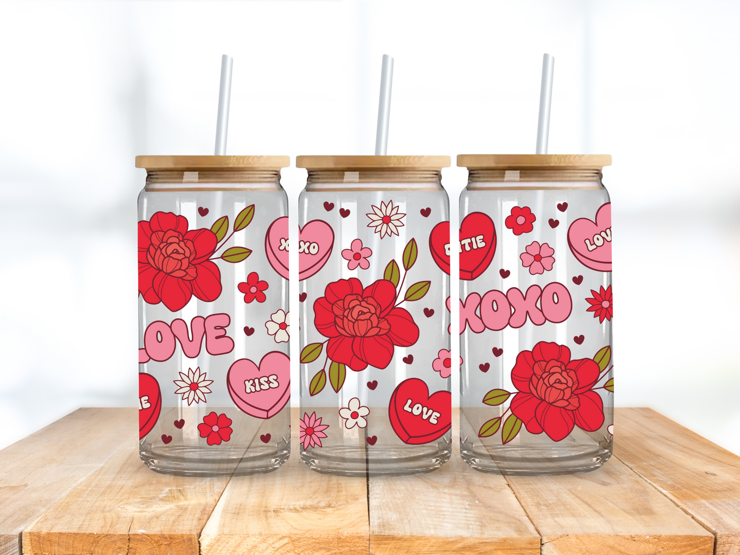 Love XOXO Flowers Conversation Hearts - UV Libby Wrap