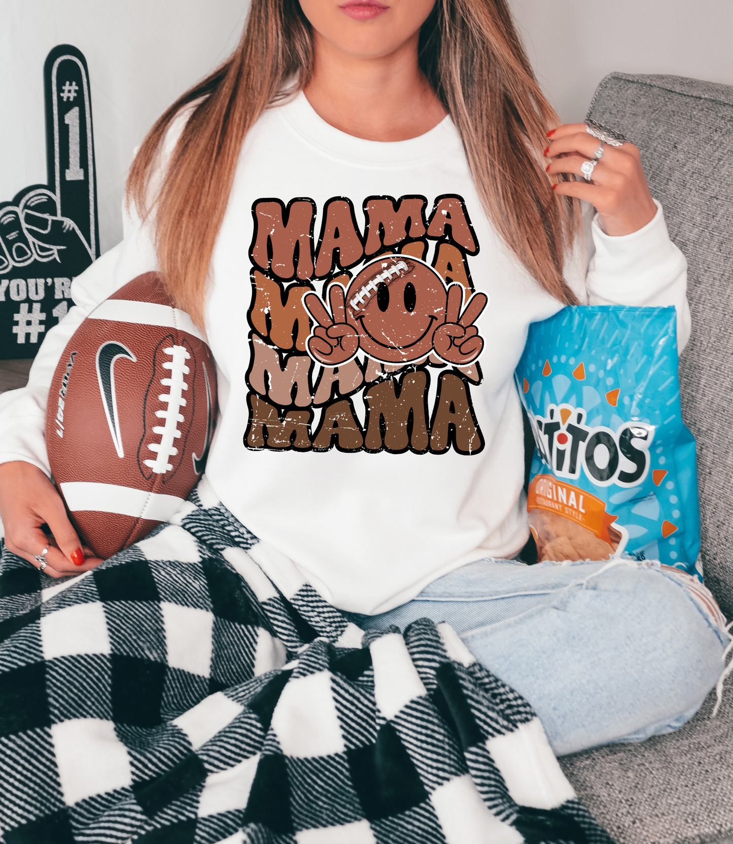 Mama with football smiley