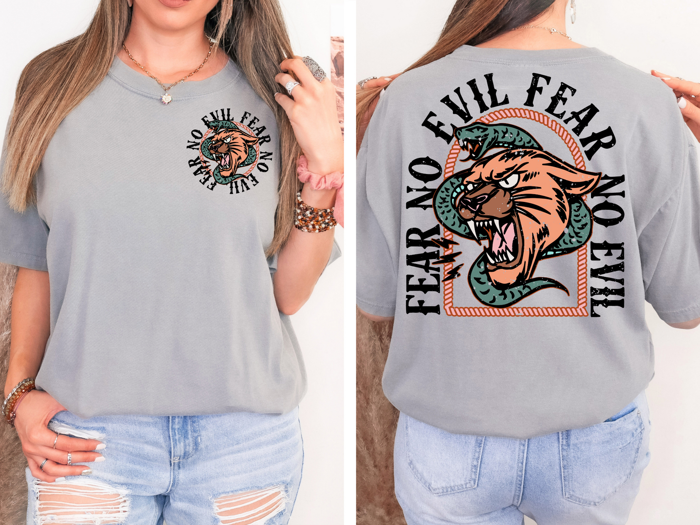 Fear no evil, orange and green - back