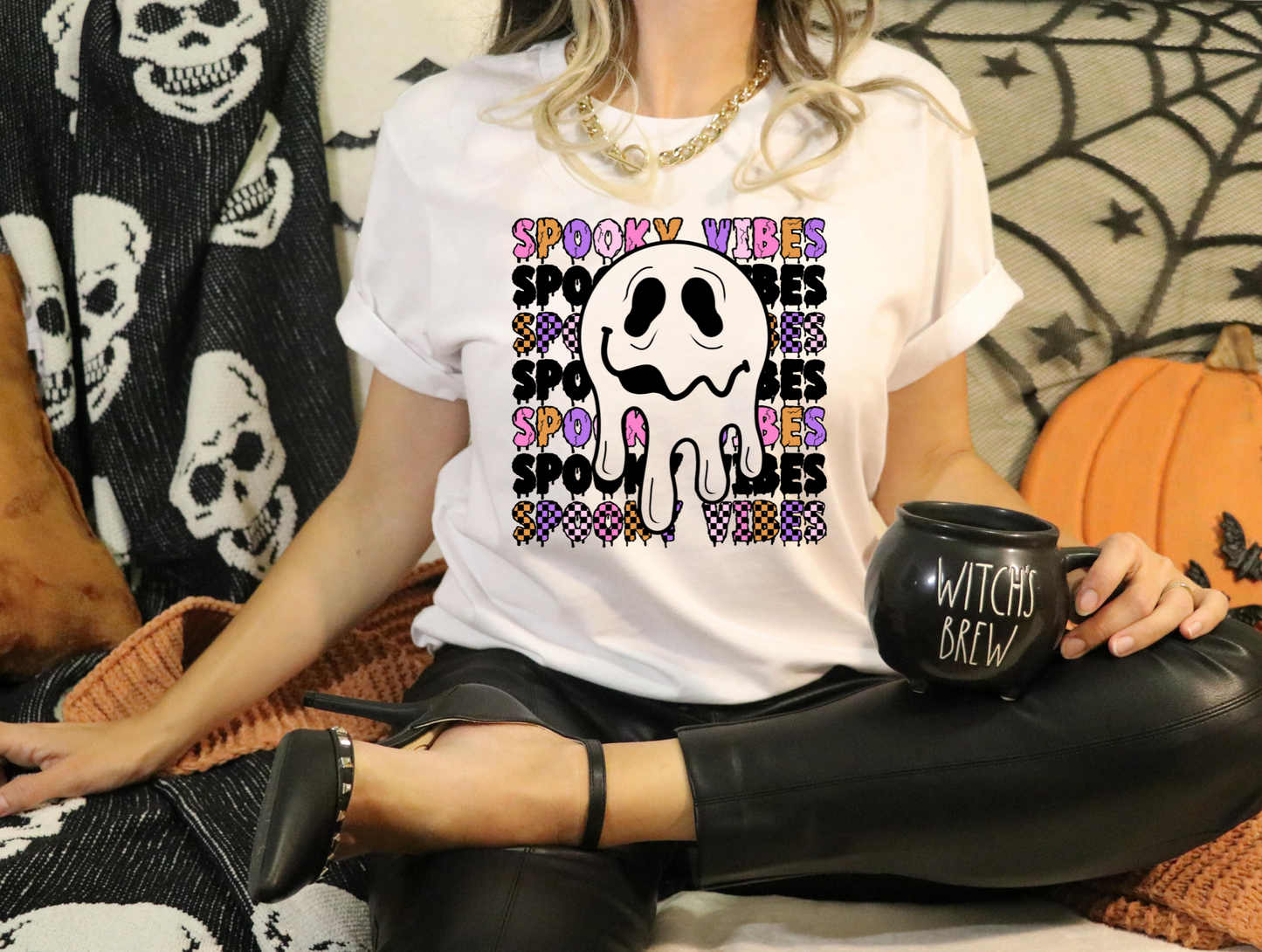 Purple orange spooky vibes ghost drip