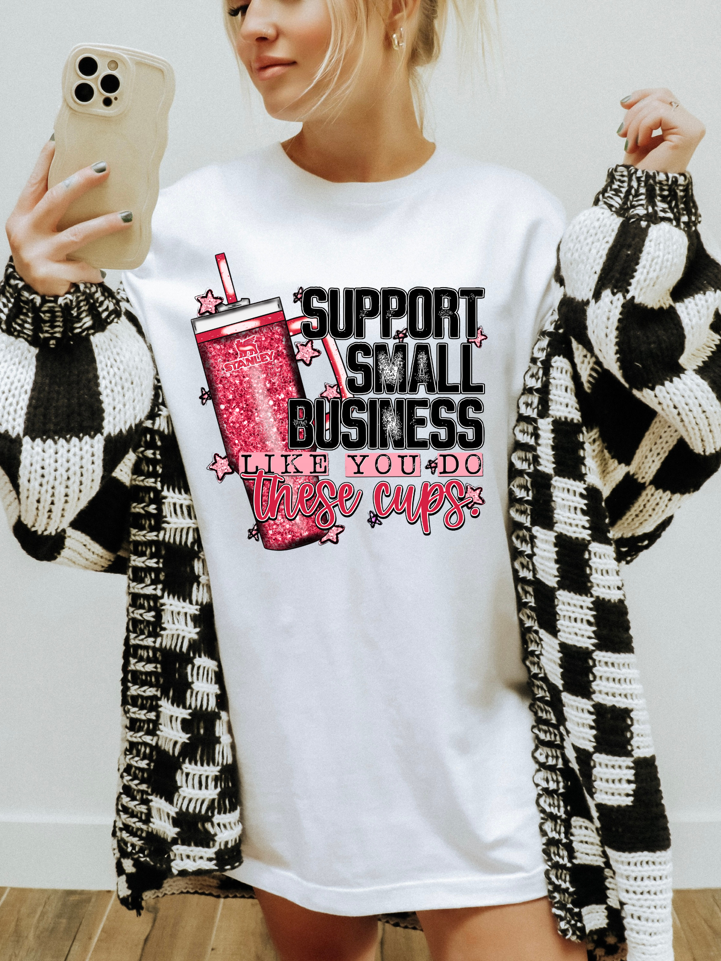 Support Small Business Like Them Cups PINK