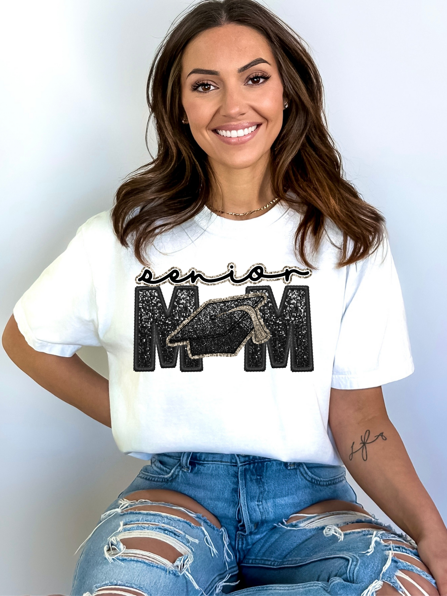 Senior mom - faux sequin