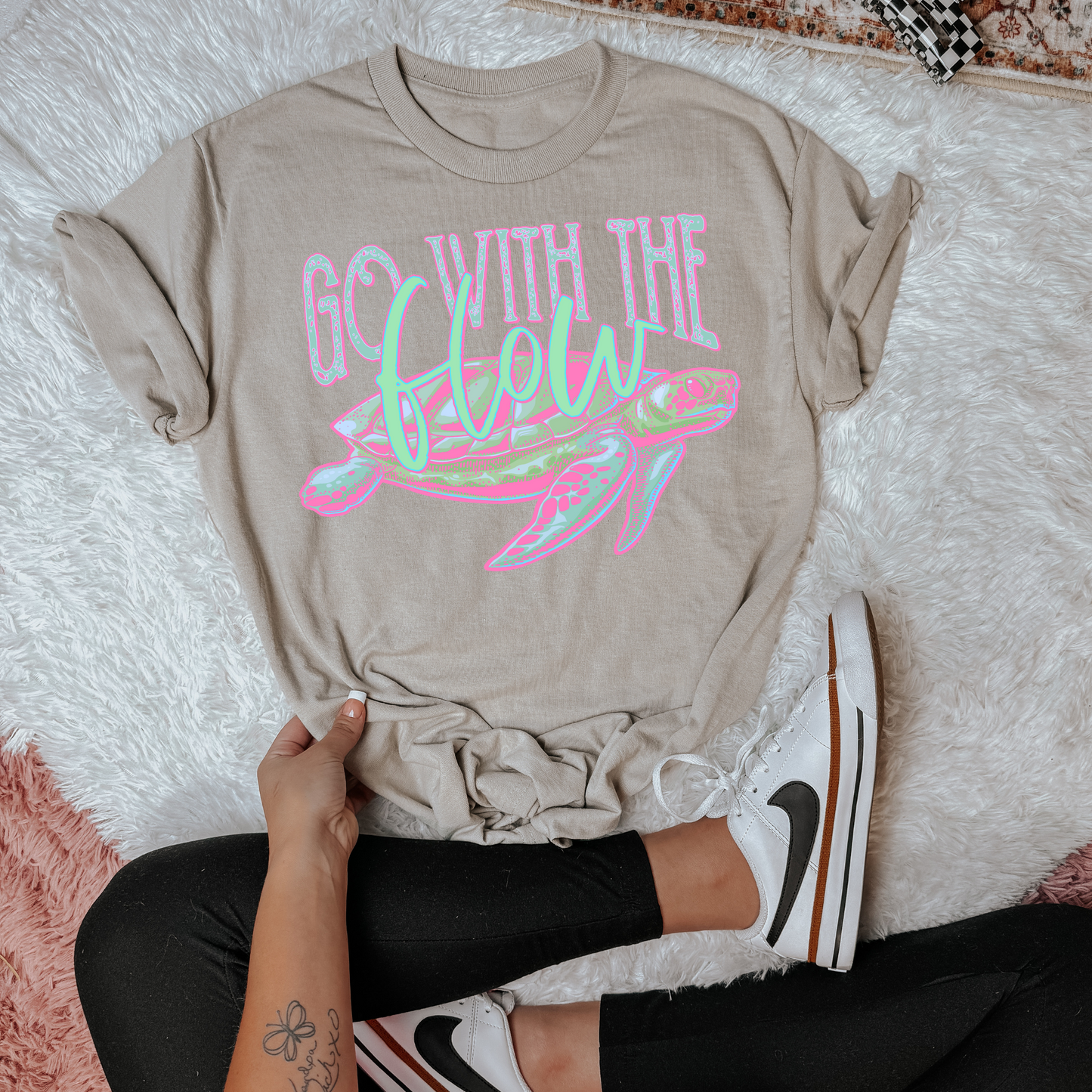 Go with the Flow-Pink and Green