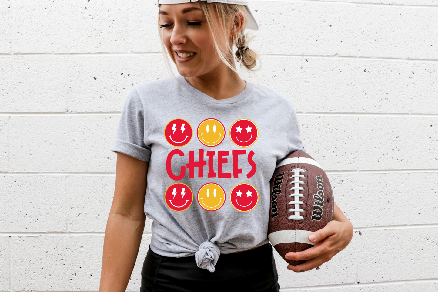 Chiefs RED/GOLD Smiley- DTF Transfer