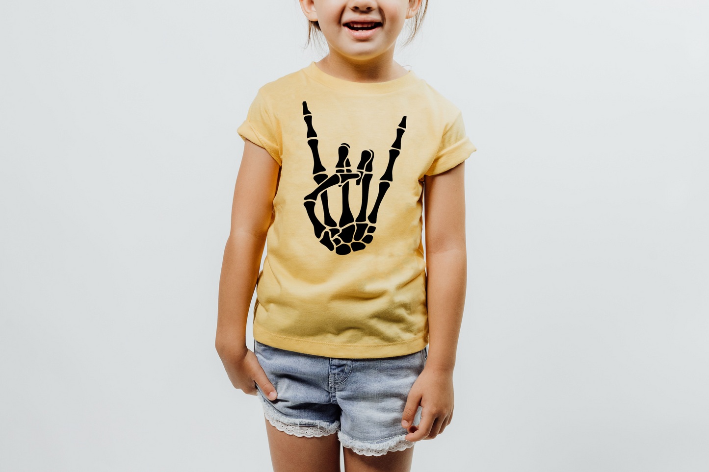 Rock On Skull Hand Black