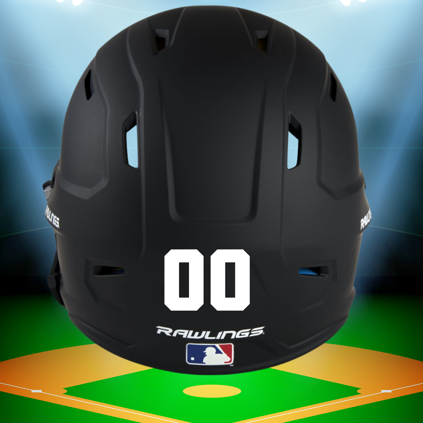 Varsity Font Number UV DTF Sport Helmet Decal